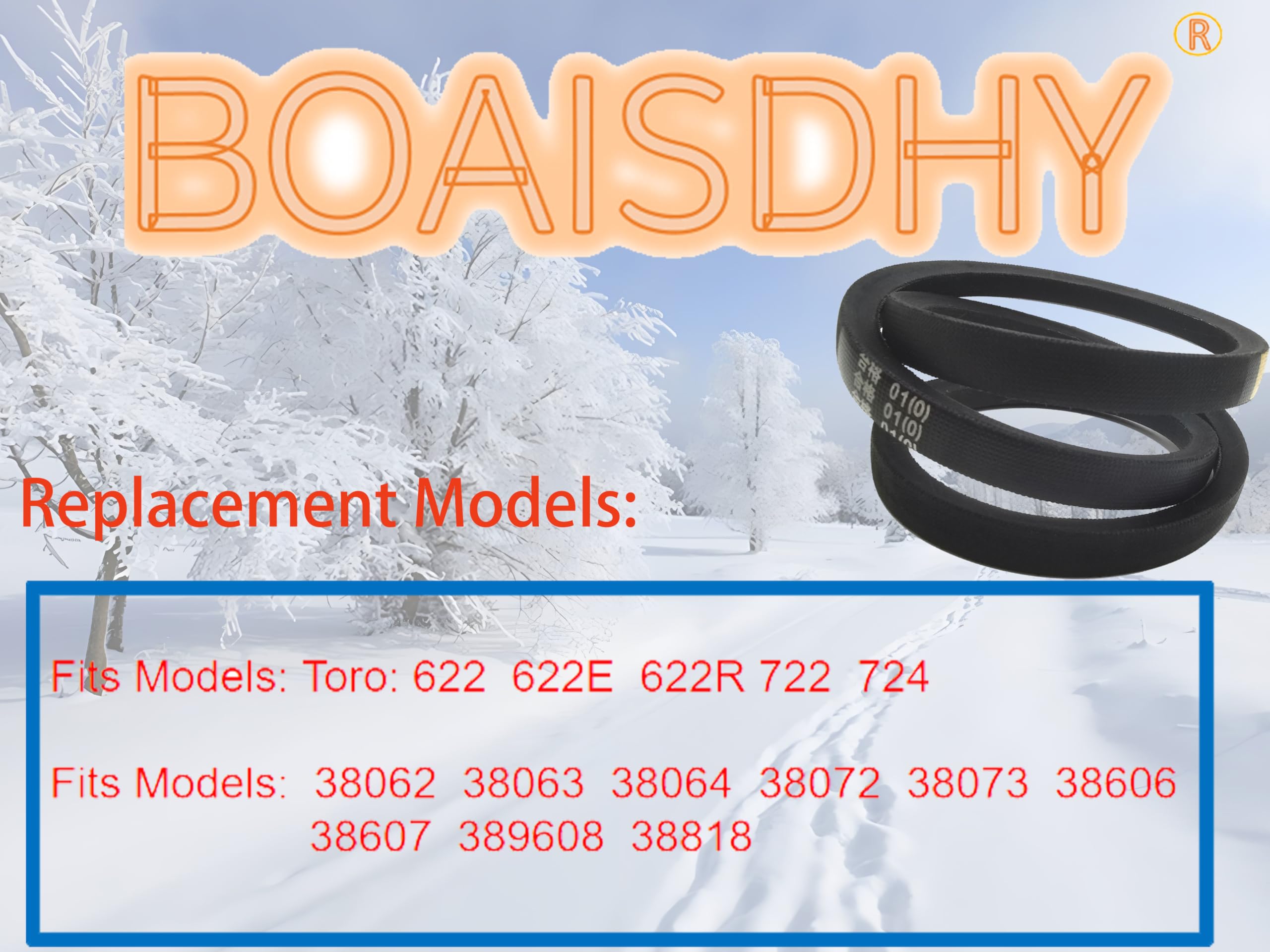 Keilriemen Für Schneefräse – 1,27 X 76,27 Cm, Ersetzt Toro 26-9672 & Murray 3526, Für Modelle 622, 722, 724