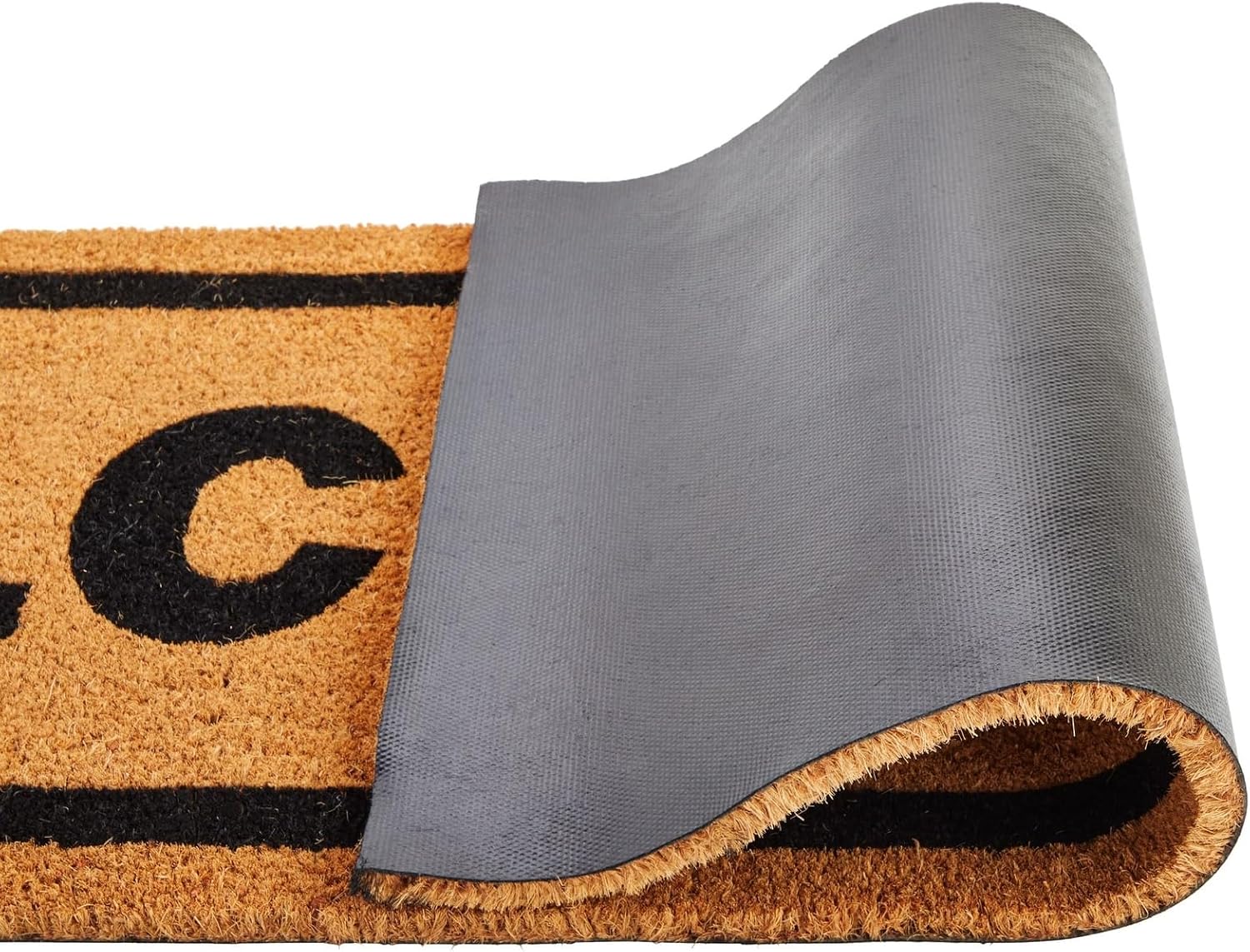 Juvale Natural Coco Coir Door Mat - Weather-Resistant Front Door Mat - Classic Brown Welcome Rug for Entryway - Handmade Flat-Woven Outdoor Rug with Rubber Backing - 60 x 17 in, Brown