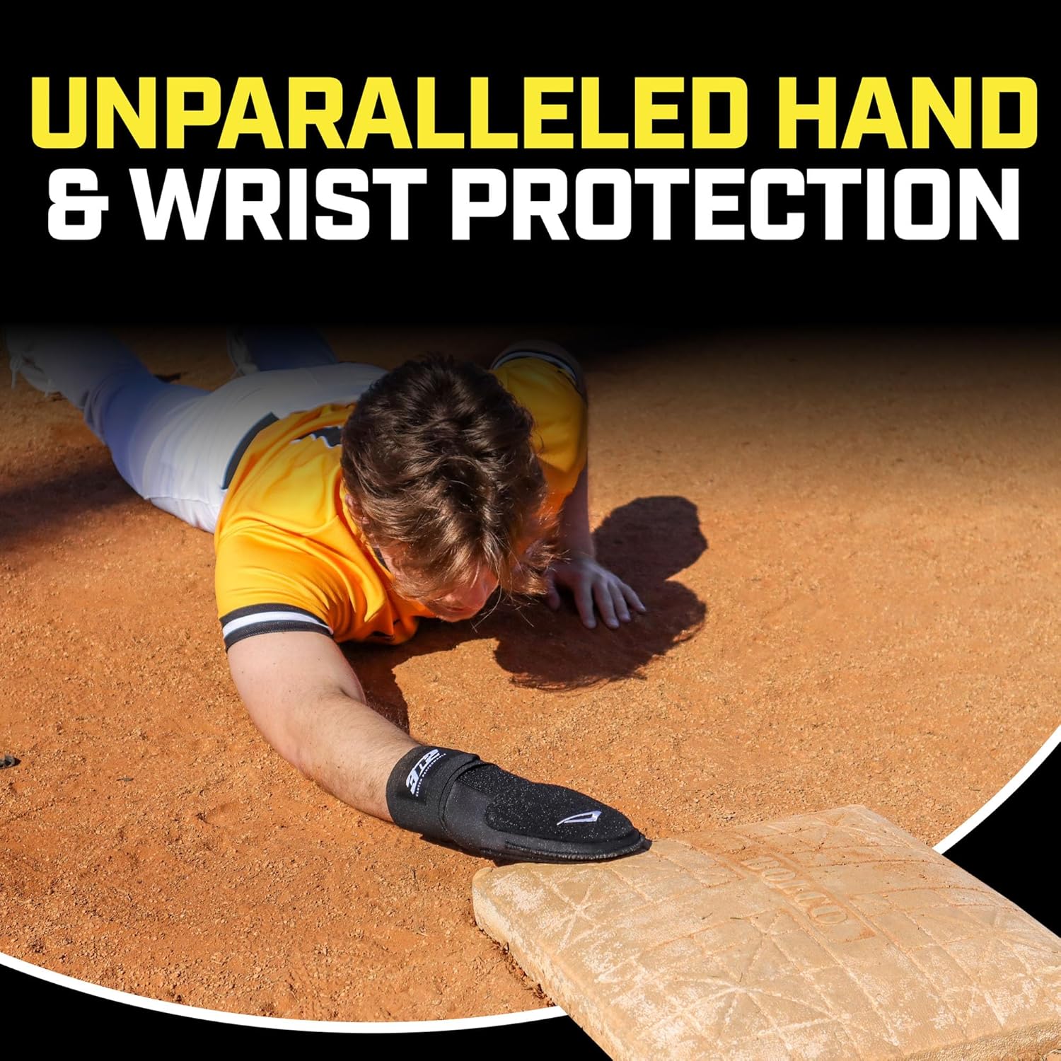 3N2 Protective Sliding Mitt for Baseball or Fastpitch Softball, Youth or Adult, Hand & Wrist Protection for Base Running, Sliding Glove with Adjustable Compression Strap
