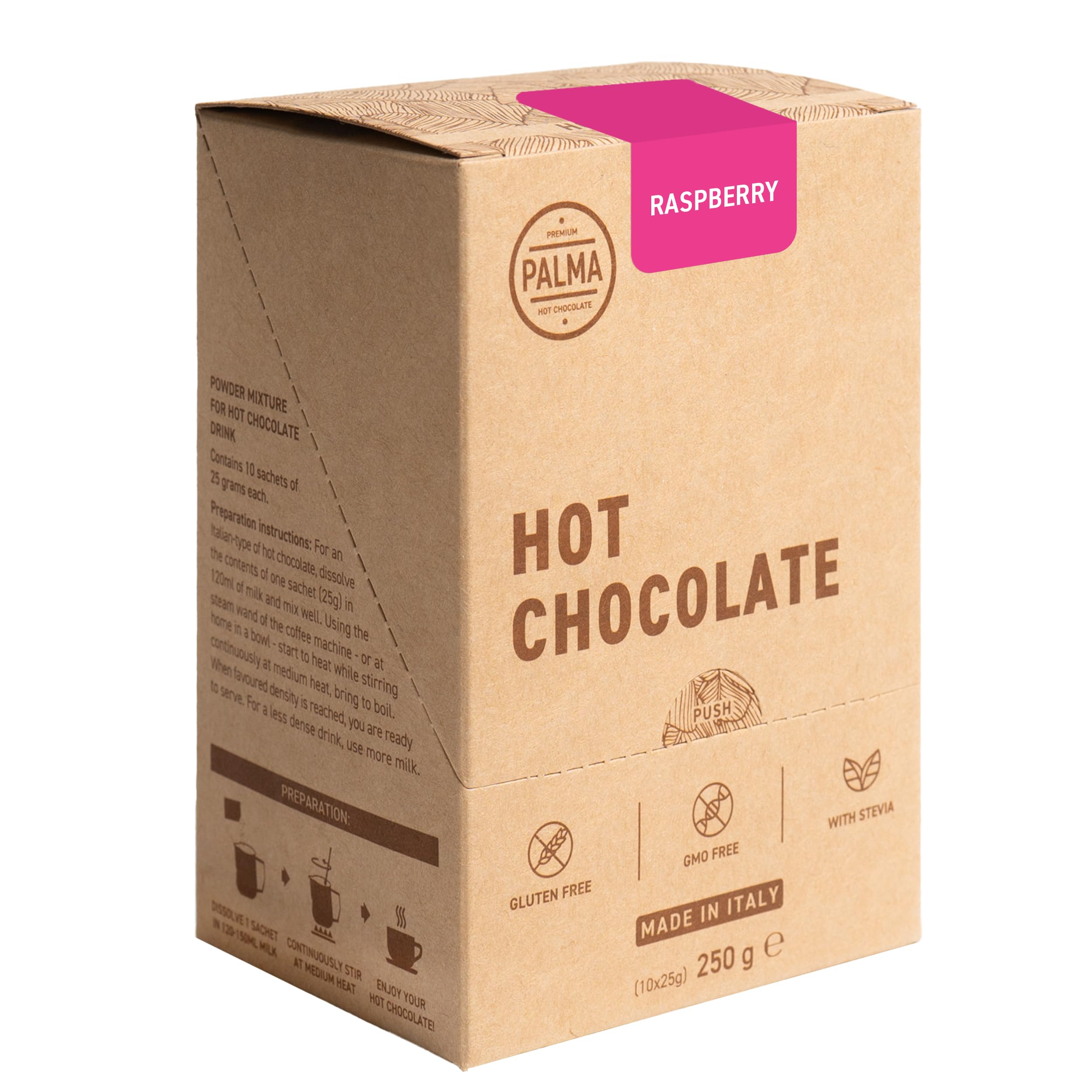 PALMA Italian Hot Chocolate Sachets - Raspberry | 250g (10 Servings)