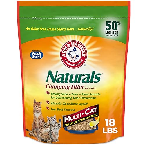 ARM & HAMMER Naturals Clumping Cat , Litter Odor Control, Multi Cat Litter, 18 lb. Bag