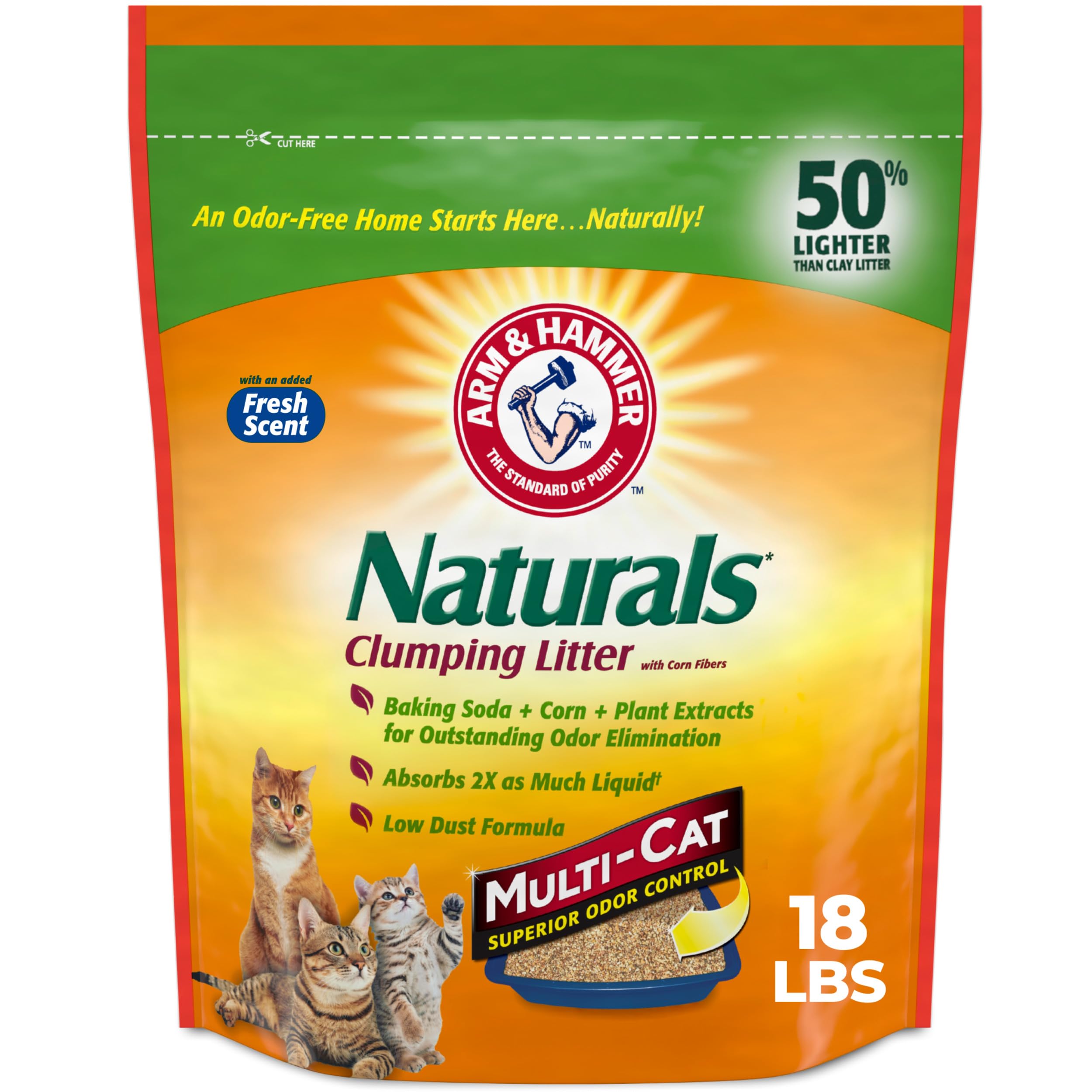 Arm & Hammer Naturals, Multi-Cat Litter, 18 Lbs
