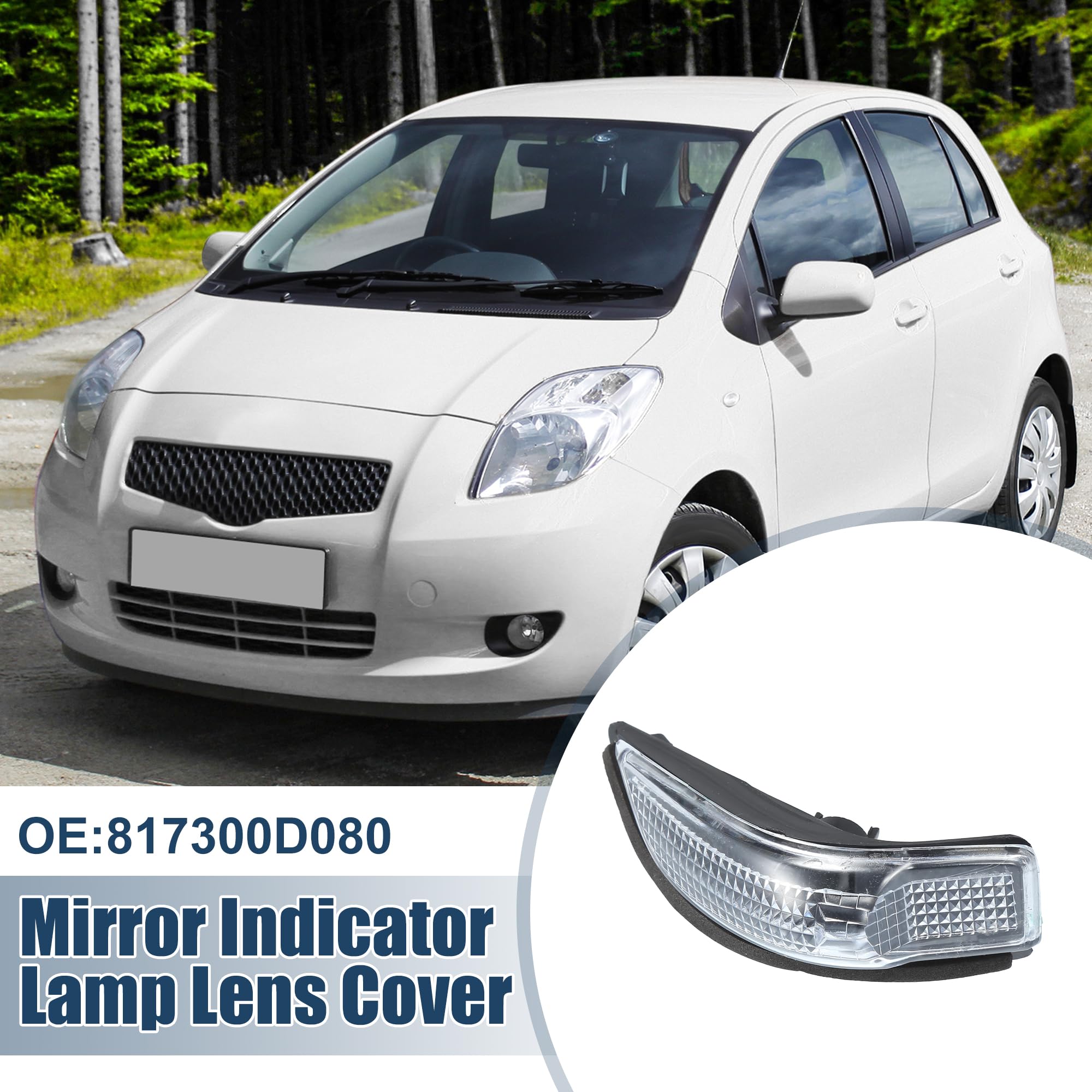 uxcell Right Rearview Mirror Turn Signal Lamp Housing for Toyota Yaris 11-19 No.817300D080