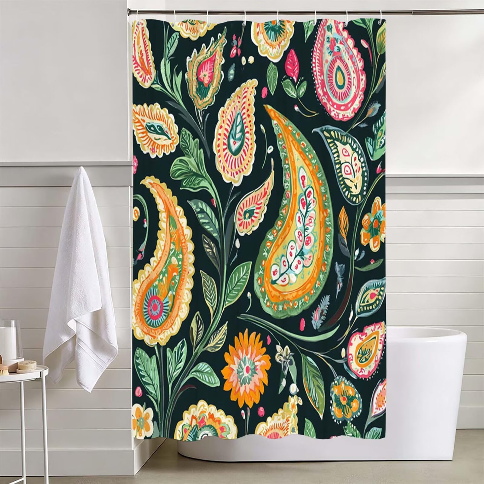 Zasłona prysznicowa zielona, zasłona prysznicowa 200 x 250 cm L
