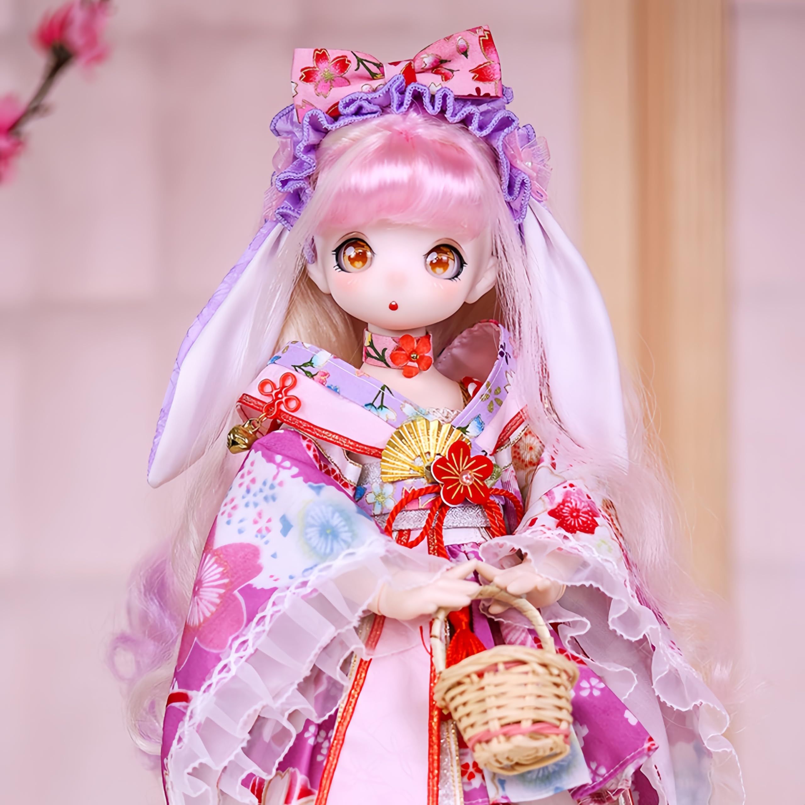 Amazon.com: 1/4 BJD Doll Kawaii Doll Move Joints Handmade Makeup