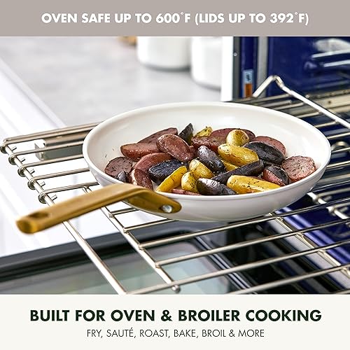 Miniatura 9 de GreenPan Juego de utensilios de cocina antiadherentes Reserve Pro de 10 piezas, cerámica certificada NSF, juego de ollas y sartenes anodizadas duras