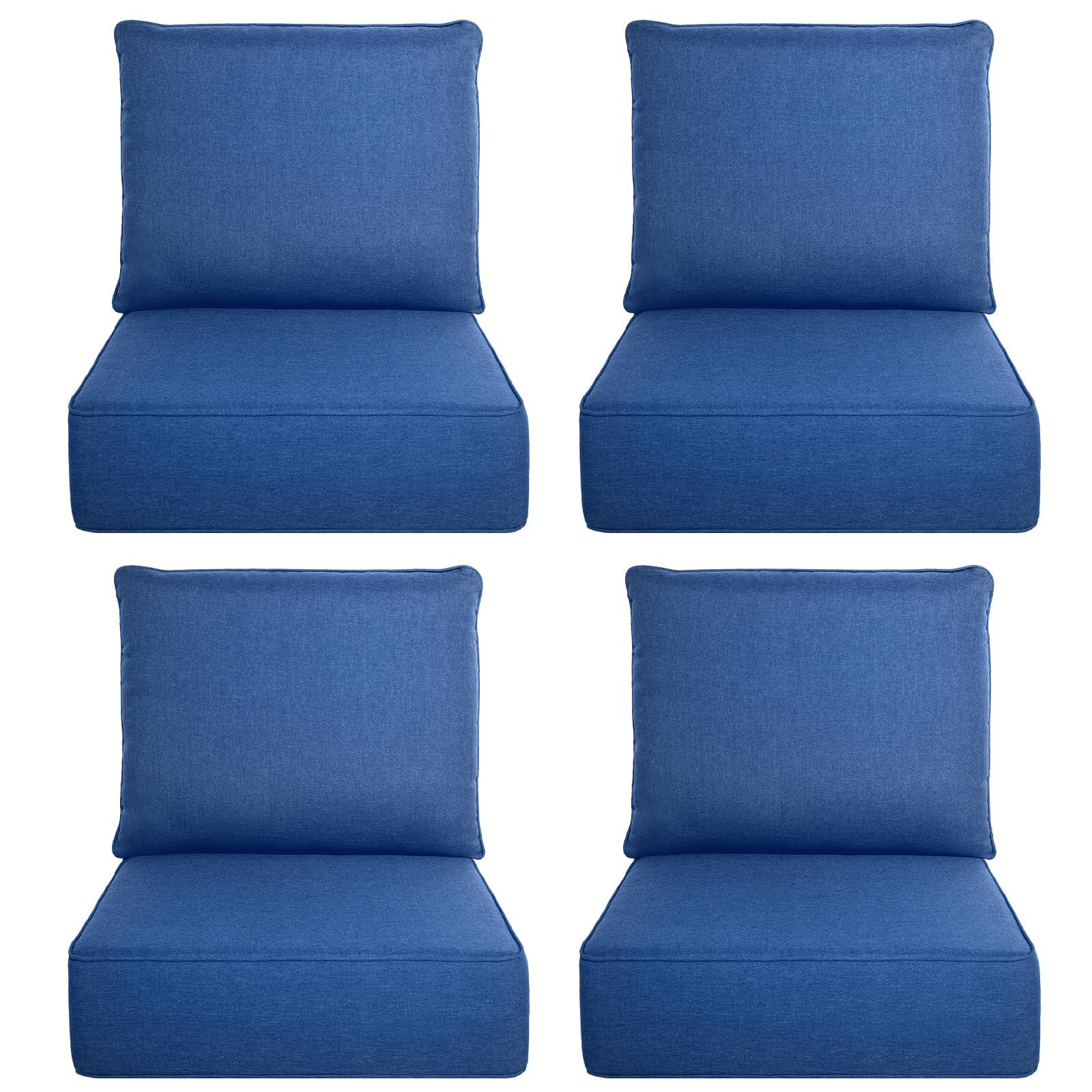 Luxury Outdoor Seat Cushion Set-22 x 24 x 6 Inch Outdoor Chair Cushions with Water Resistant &amp; Removable Cover Outdoor Cushions for Patio Furniture Chair Sofa Couch