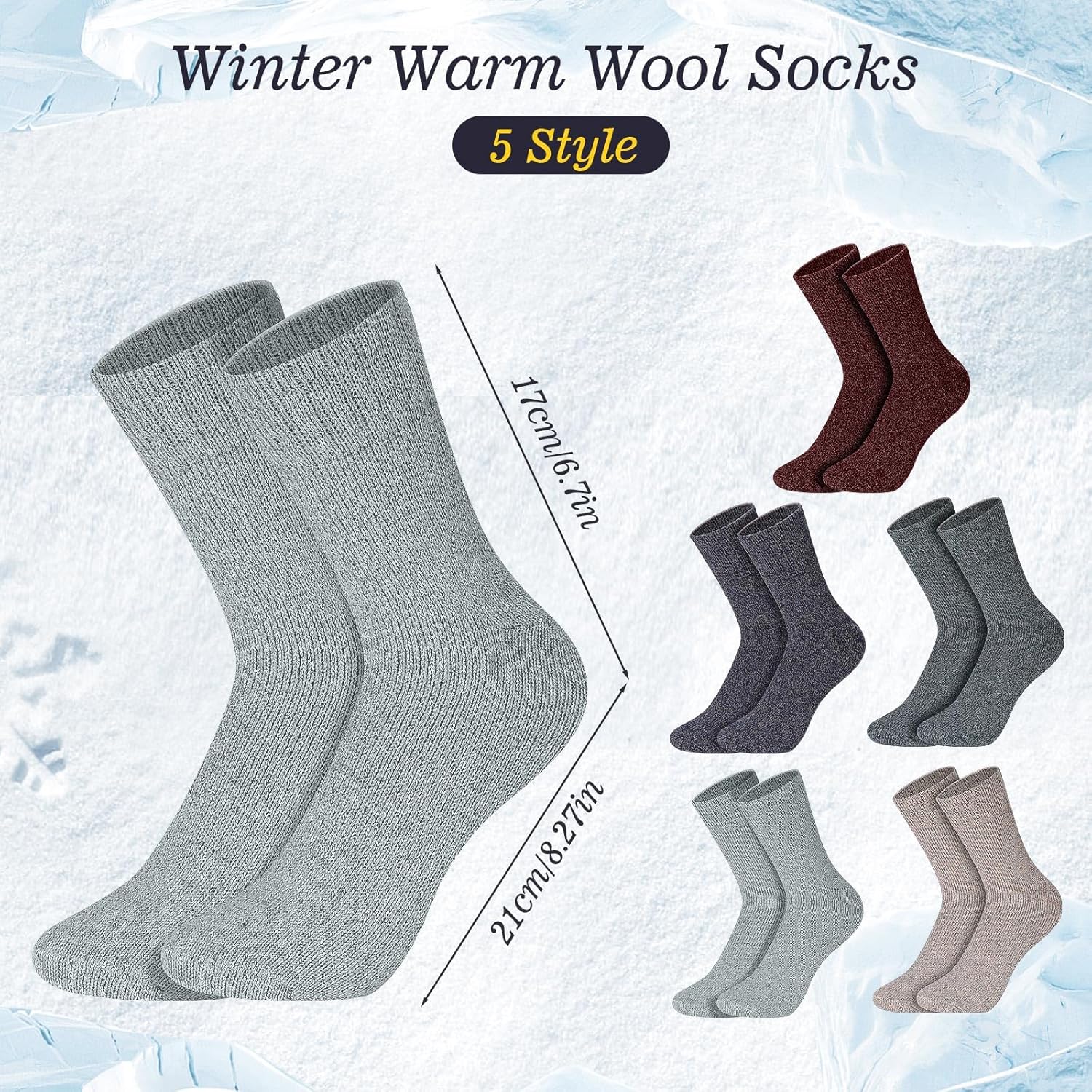 Handepo 80 Pairs Winter Warm Socks Bulk Wool Thermal Knitted Vintage Socks for Women Men Homeless Care Package Supply Unisex - Image 3