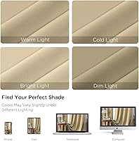 Vista 4 de CUCRAF - Cortinas opacas beige de 45 pulgadas, juego de 2 paneles con bolsillo para barra, cortinas para oscurecer dormitorios y sala de estar