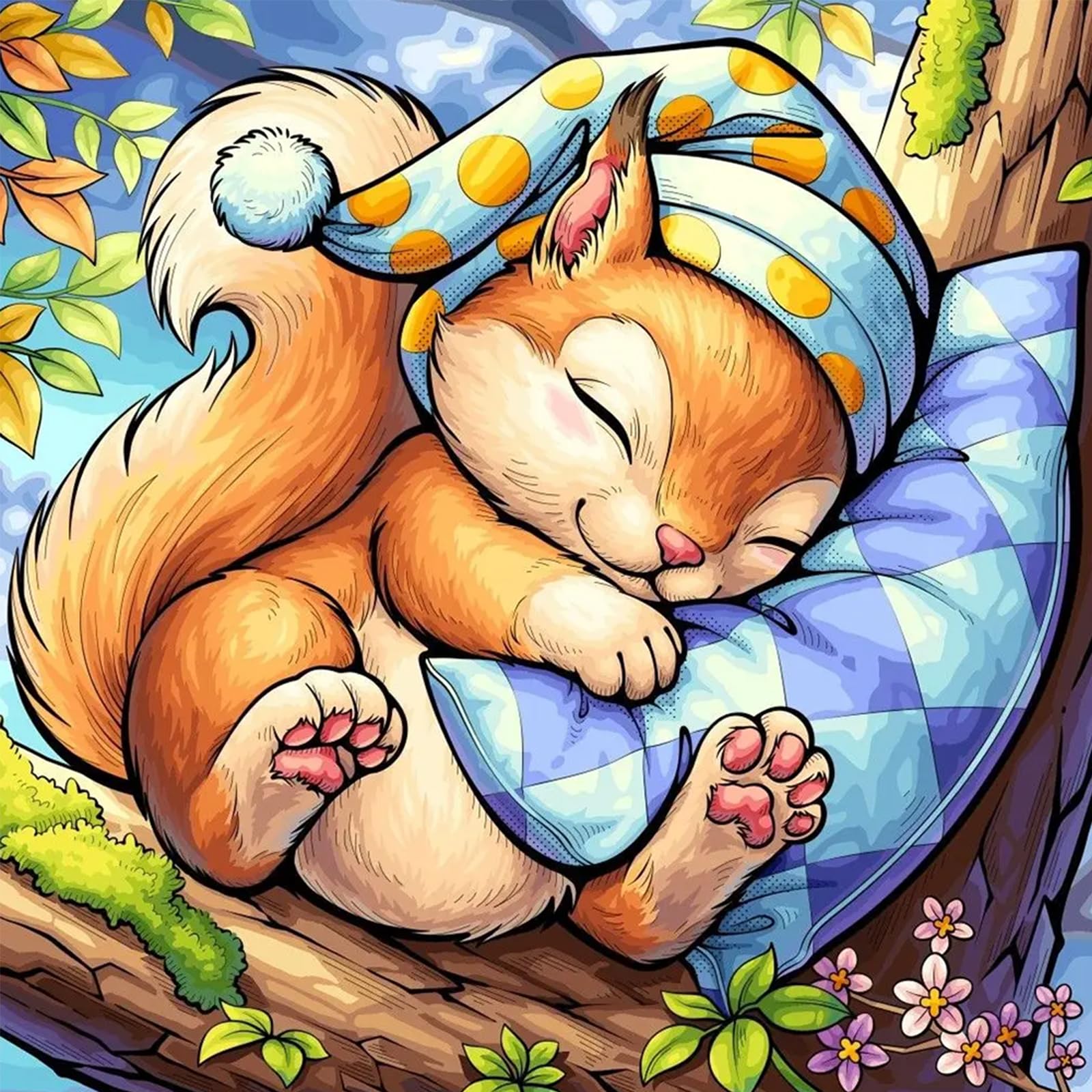 Poetrydraw Squirrel Full Diy 5D Round Drill Diamond Art Kits For Adults/Beginners Gift Idea Home Decor Art Diamond Art Painting 30X30cm (E7251)