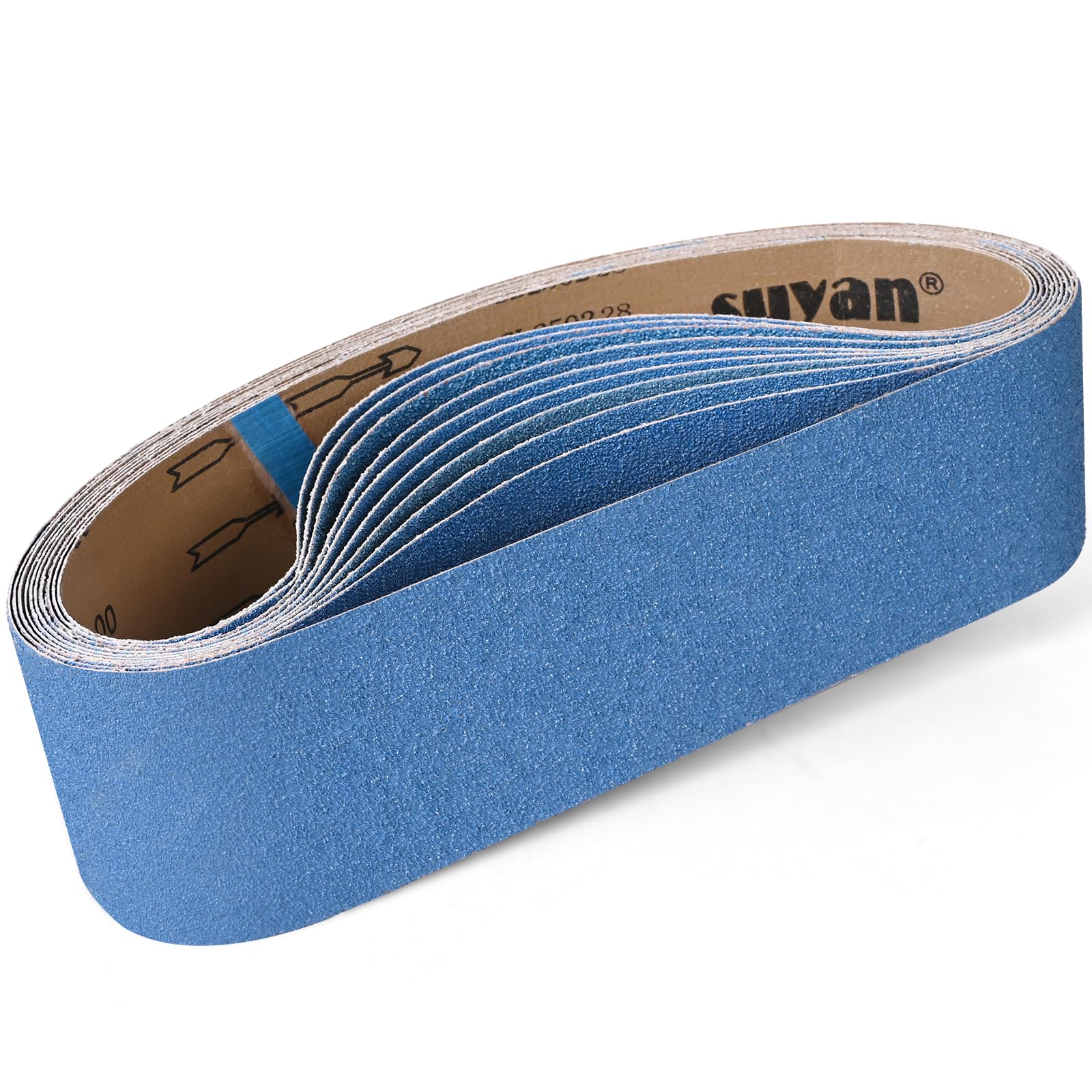 Shineboc Sanding Belt 100 x 915 mm, 10PCS Sander Belts 120 Grit for Polishing Metal, Wood