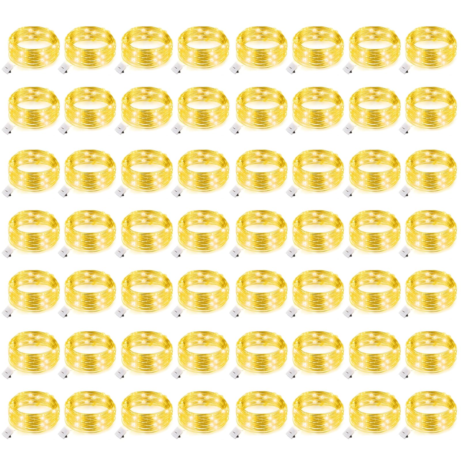 GAILROSO Lot de 100 guirlandes lumineuses à piles 3 modes de vitesse, 2,1 m 20 LED étanches pour bocaux Mason DIY, décoration de Noël, fête de mariage