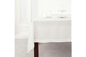 Solino Home White Linen Tablecloth