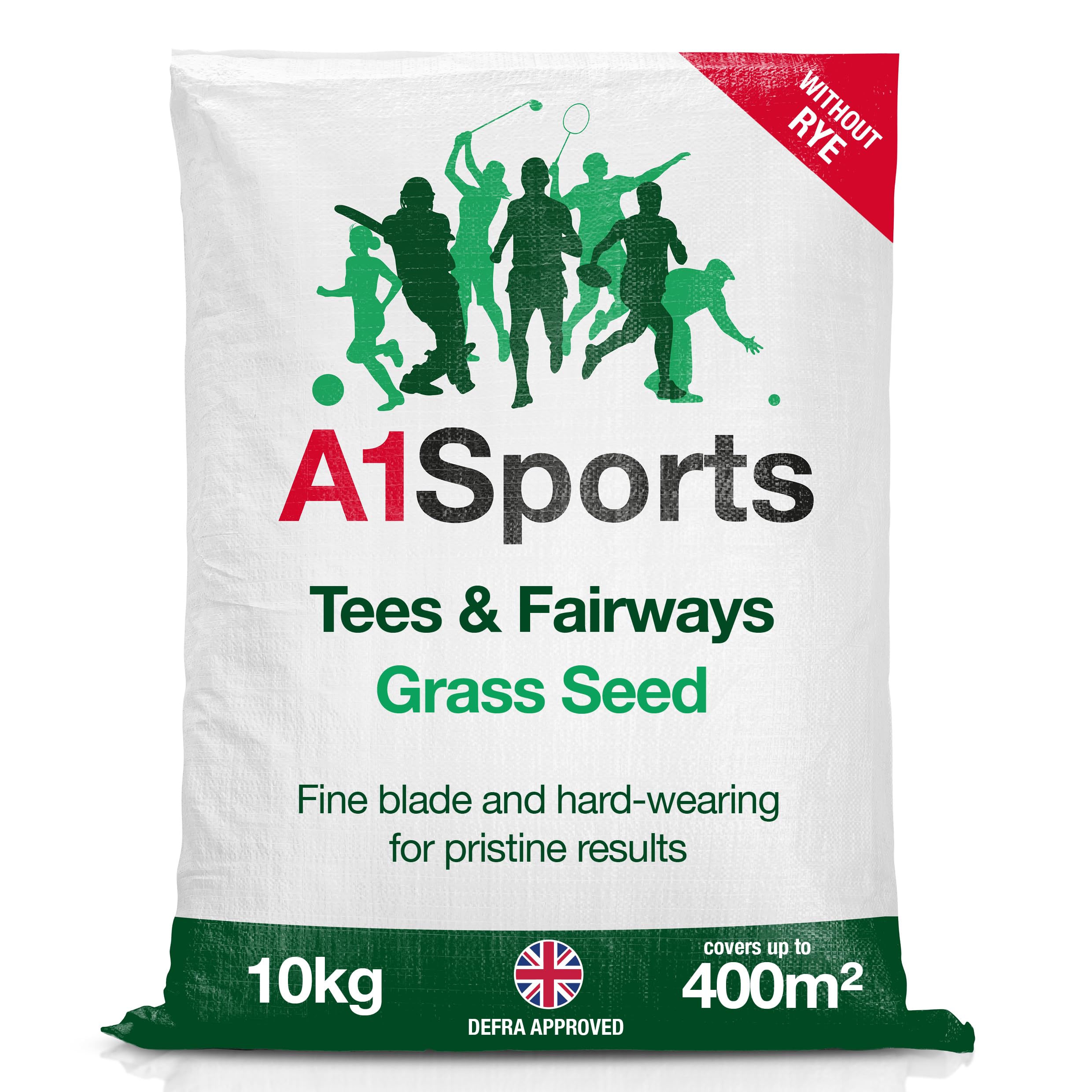 A1 Lawn, Rye-Free Fine Fescue Grass Seed - Luxury Ornamental Lawn & Sports Turf, Close Mowing, DEFRA Certified, 10kg