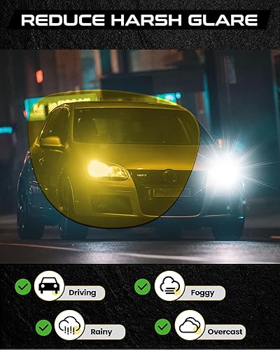 Vista 6 de SODQW Gafas de conducción nocturna para mujeres y hombres, polarizadas, antirreflejos, lentes de visión nocturna para conducción nocturna, lentes