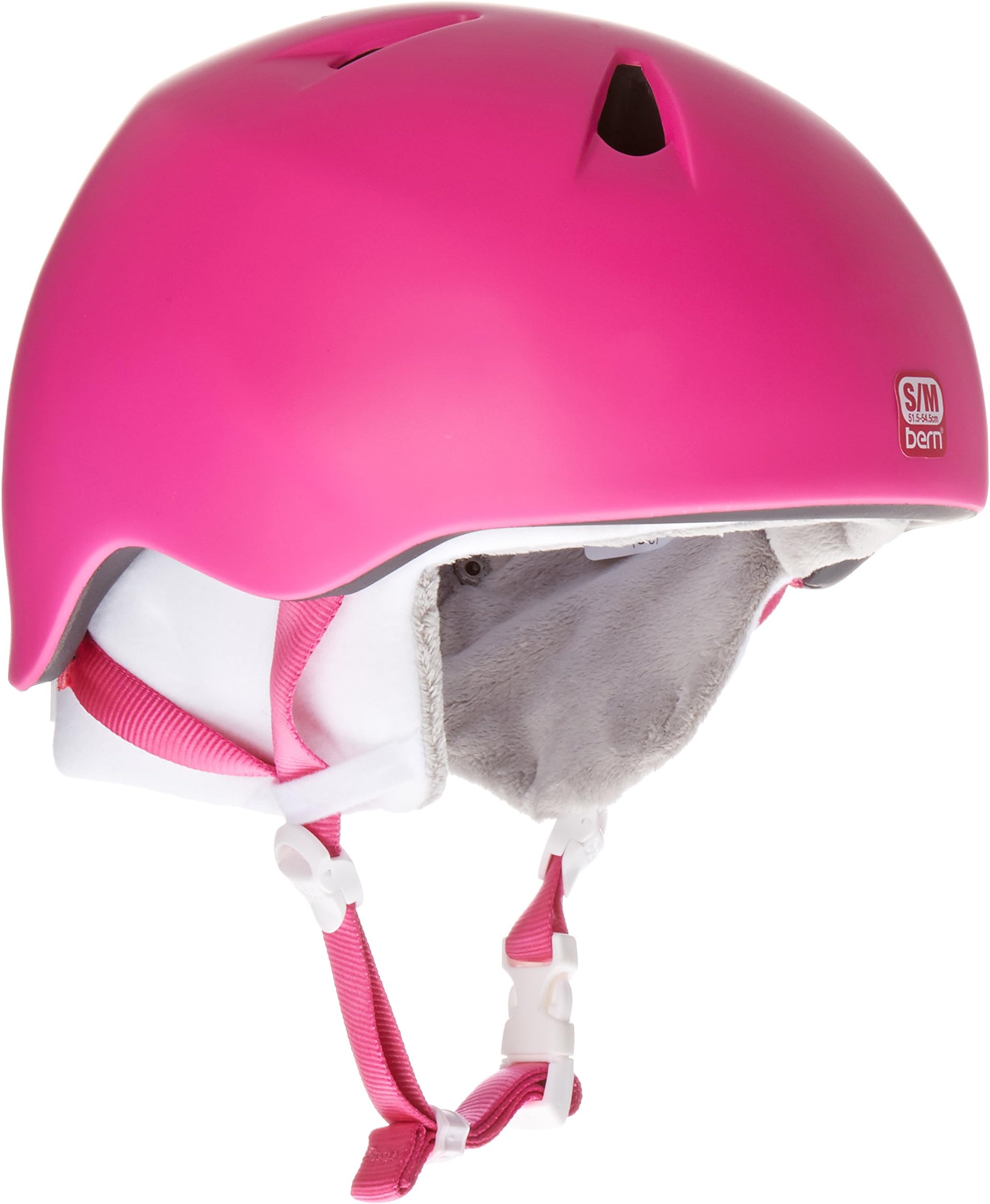 Bern Unlimited Nina Matte Finish Snow Helmet with White Fleece