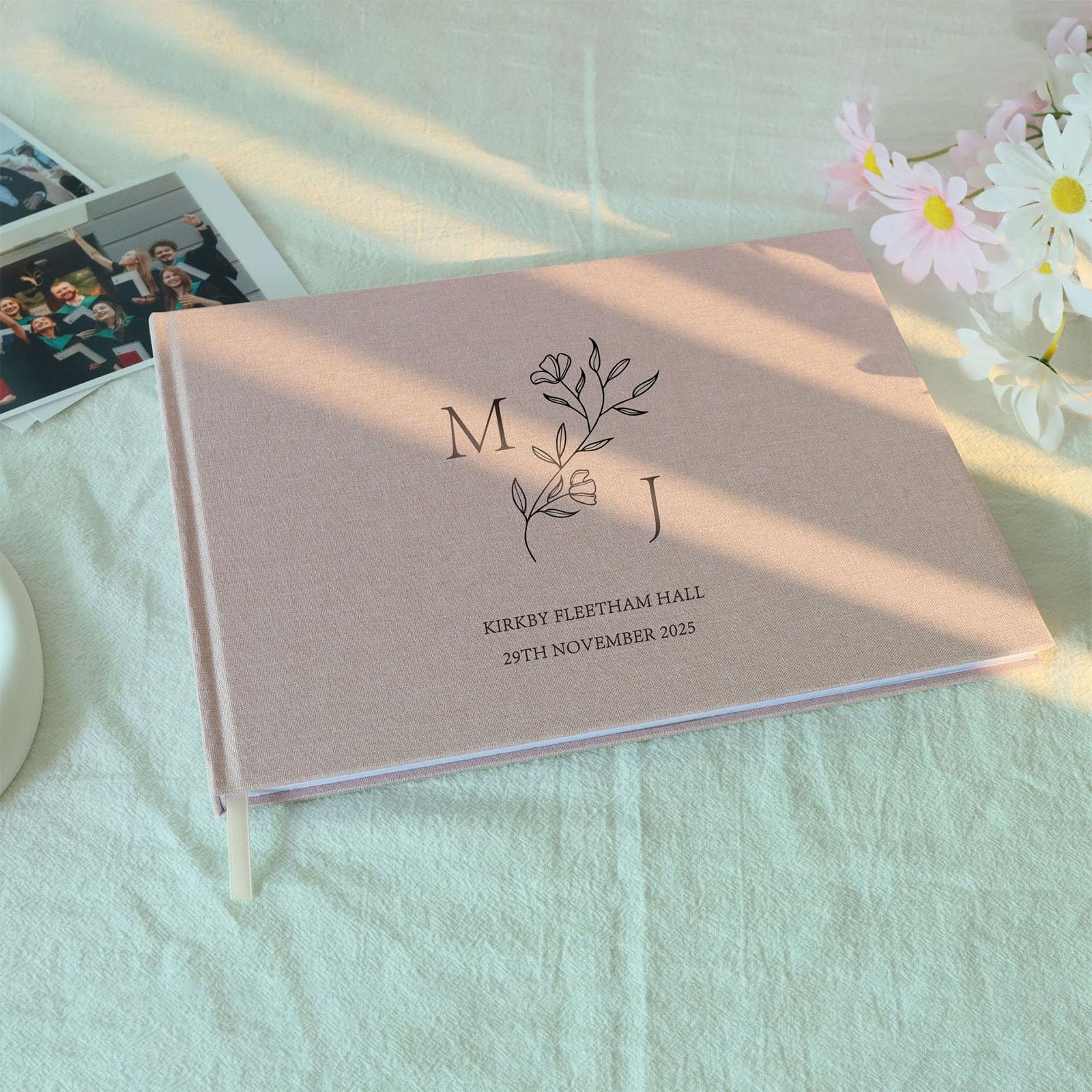 Personalisiertes Hochzeitsgästebuch 2026, individuelles Hardcover-Gästebuch für Empfang, Abschlussfeier, Geburtstagsfeier oder Veranstaltungen, elegantes Gästebuch mit leeren Seiten zum Unterschreiben
