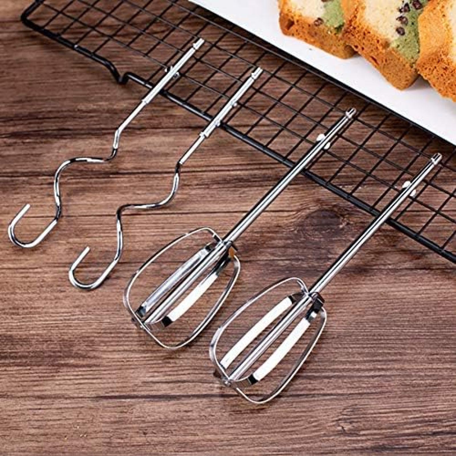 Sbattitore Elettrico Professionale da 500 W, Potente Frusta A 7 velocità, Include Fruste E Ganci per Impastare per La Cottura in Cucina, Torte, Crema All'uovo, Nero,Nero,outstanding78
