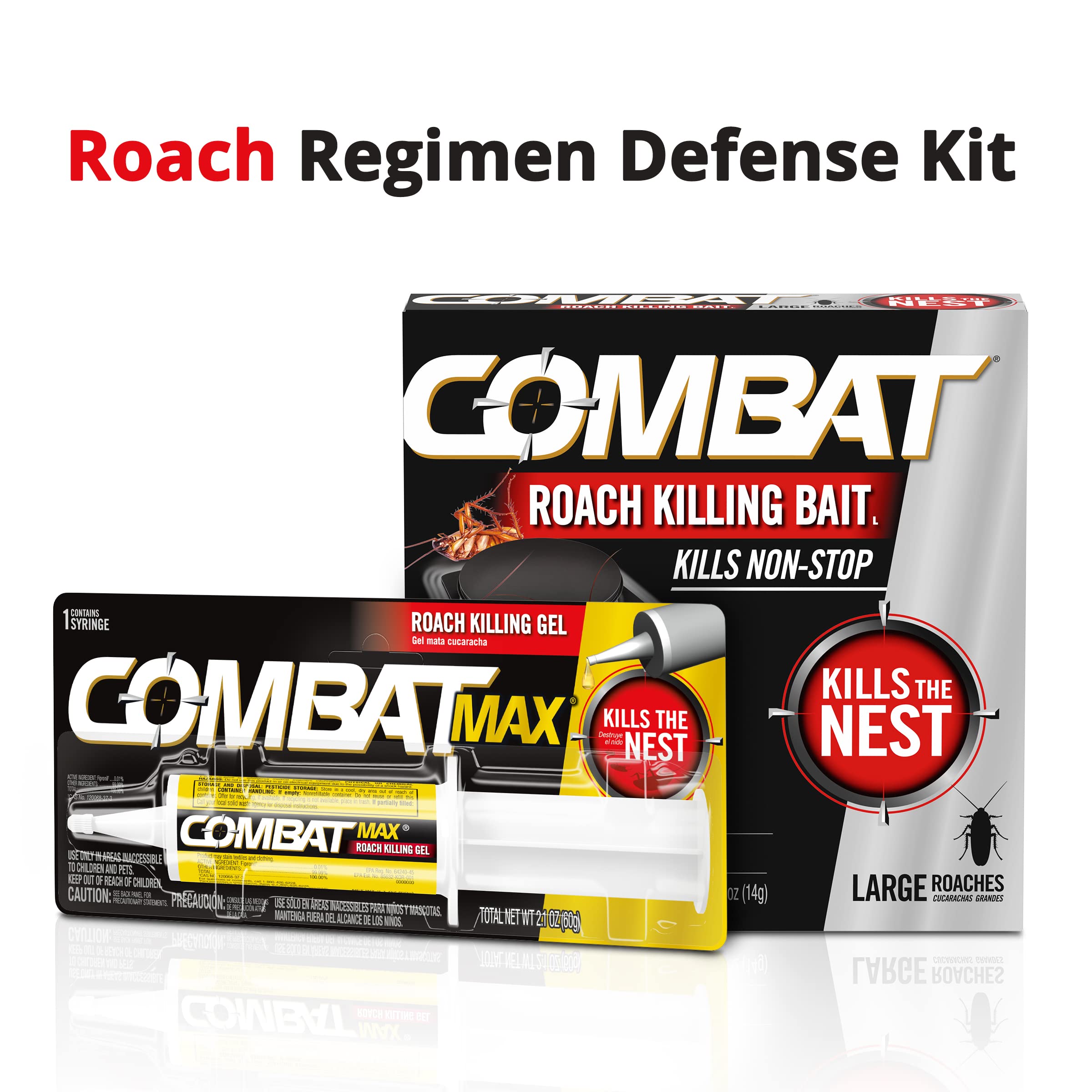 Combat Max Roach Killing Gel for Indoor and Outdoor Use, 1 Syringe, 2.1