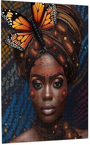 Rompecabezas de 1000 piezas para adultos, mariposas, mujer africana, soy afro, reina, formación americana de madera a juguetes, regalo,