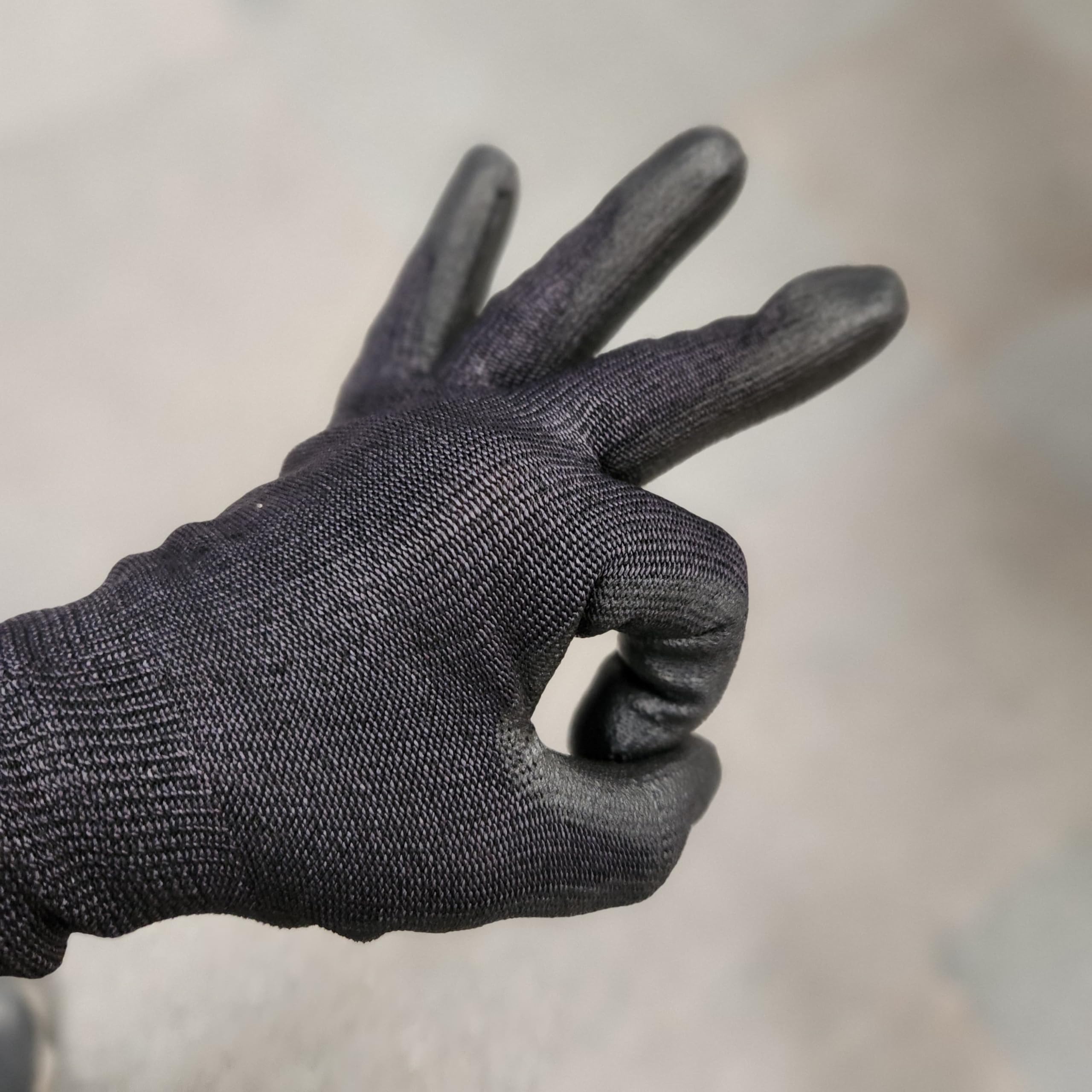 Guantes de trabajo Anti-corte EN388 BLACK Tactil TOUCH v.2 | Revestimiento Nitrilo Antideslizante, Guantes de protección laboral Profesionales Hombre Mujer, Seguridad Industrial, bricolaje |BTT(T8)