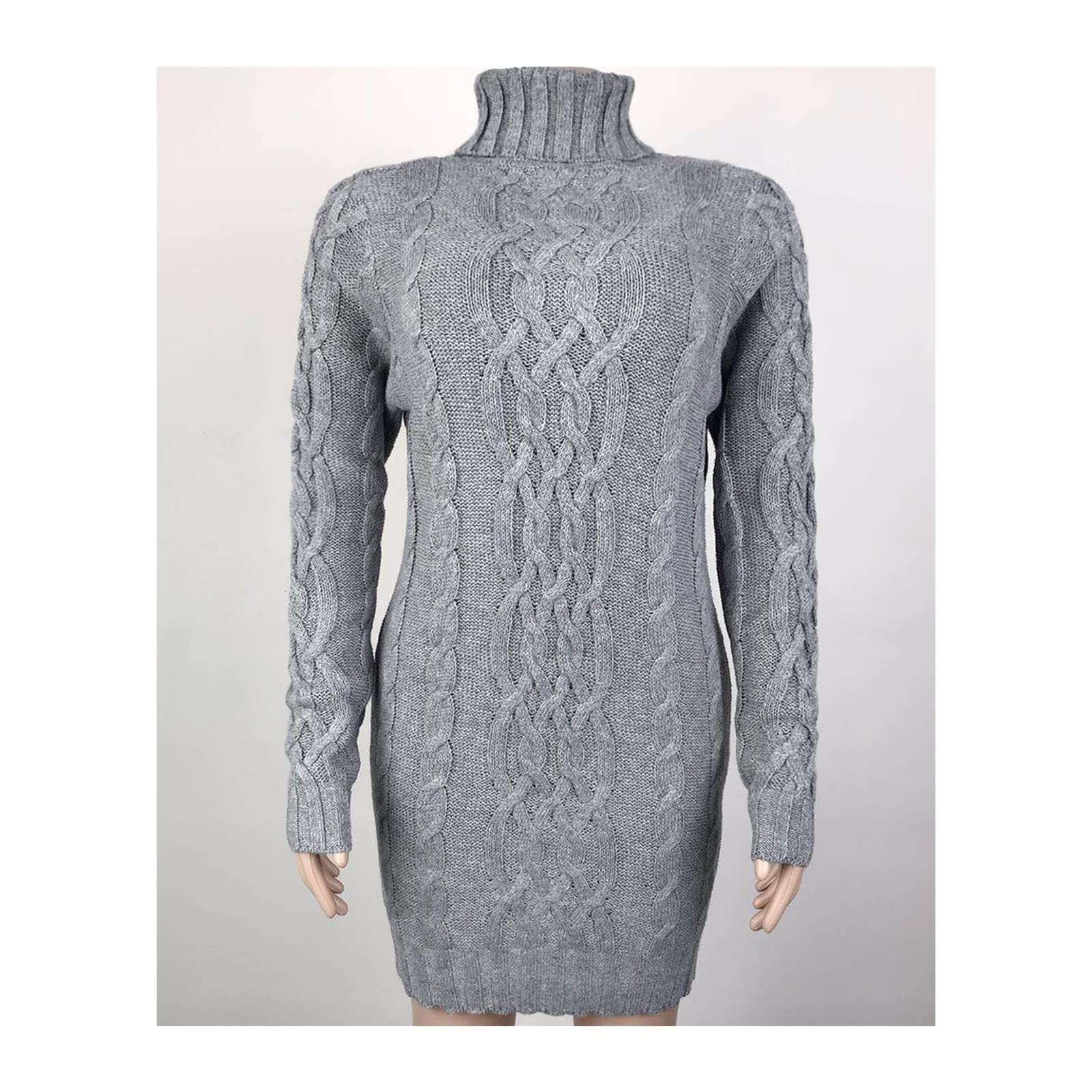Damski dzianinowy gruby sweter z długim rękawem długi golf sweter dwie klapy vintage gruba linia design