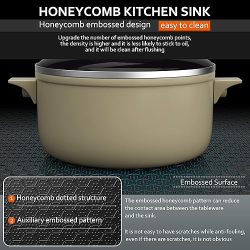 Miniatura 4 de Fregadero de cocina de montaje inferior de 30 pulgadas, fregadero de estación de trabajo de acero inoxidable calibre 16 con tablas de cortar, patrón
