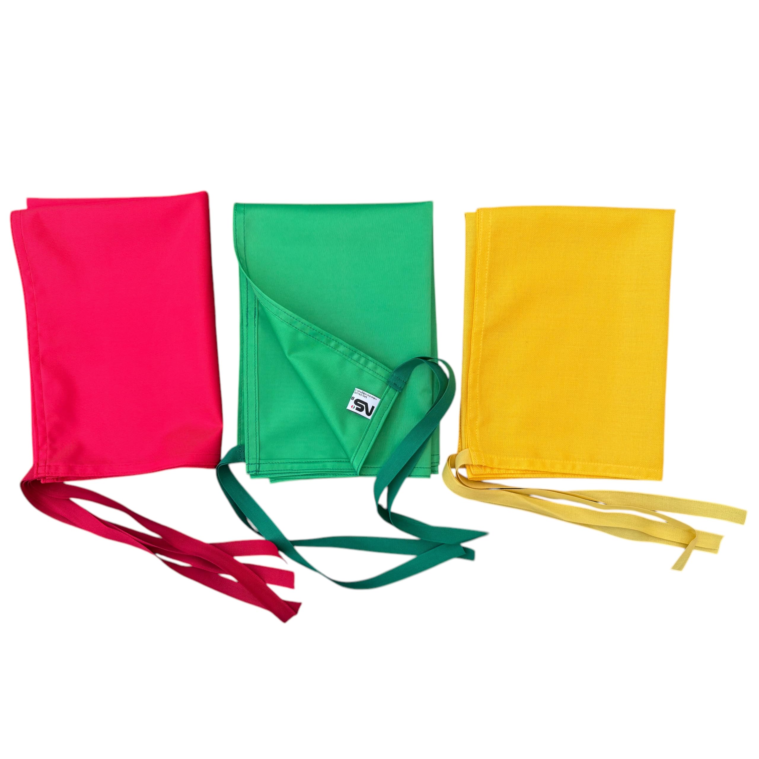NS Bandiere Kit 3 Bandiere Segnalazione Balneare, Rosso-Verde-Giallo, 50x75 cm, Tessuto Nautico 130g/m², Antivento