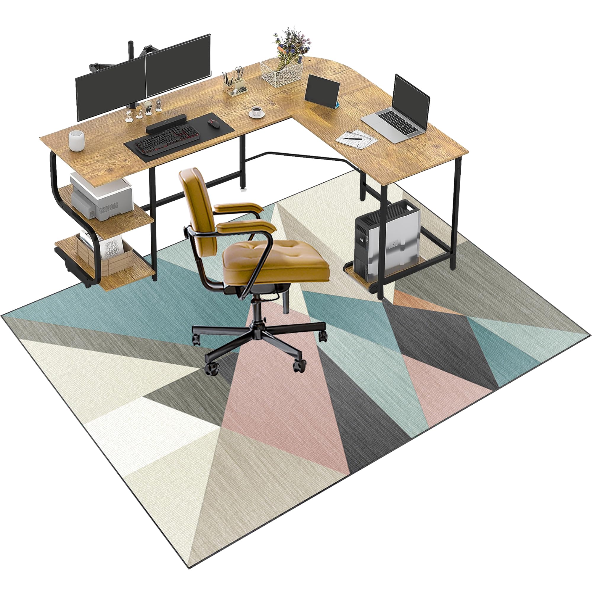 CCTSA 180 x 230 cm Heavy Duty Office Chair Mats for Carpeted and Hardwood Floor - Low Pile Desk Chair Mat - Carpet Protector Chair Mat for Home and Office - Floor Mat for Office Chair Anti-skidding