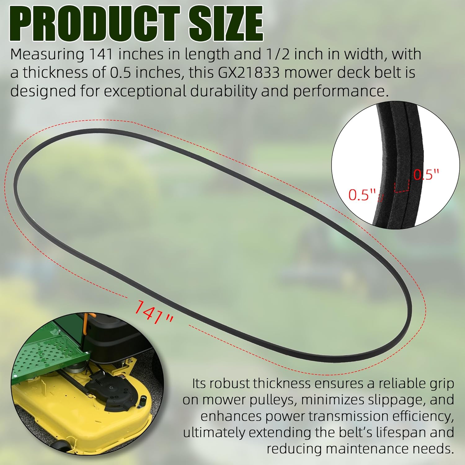 GX20072 and GX21833 Lawn Mower Deck Belt