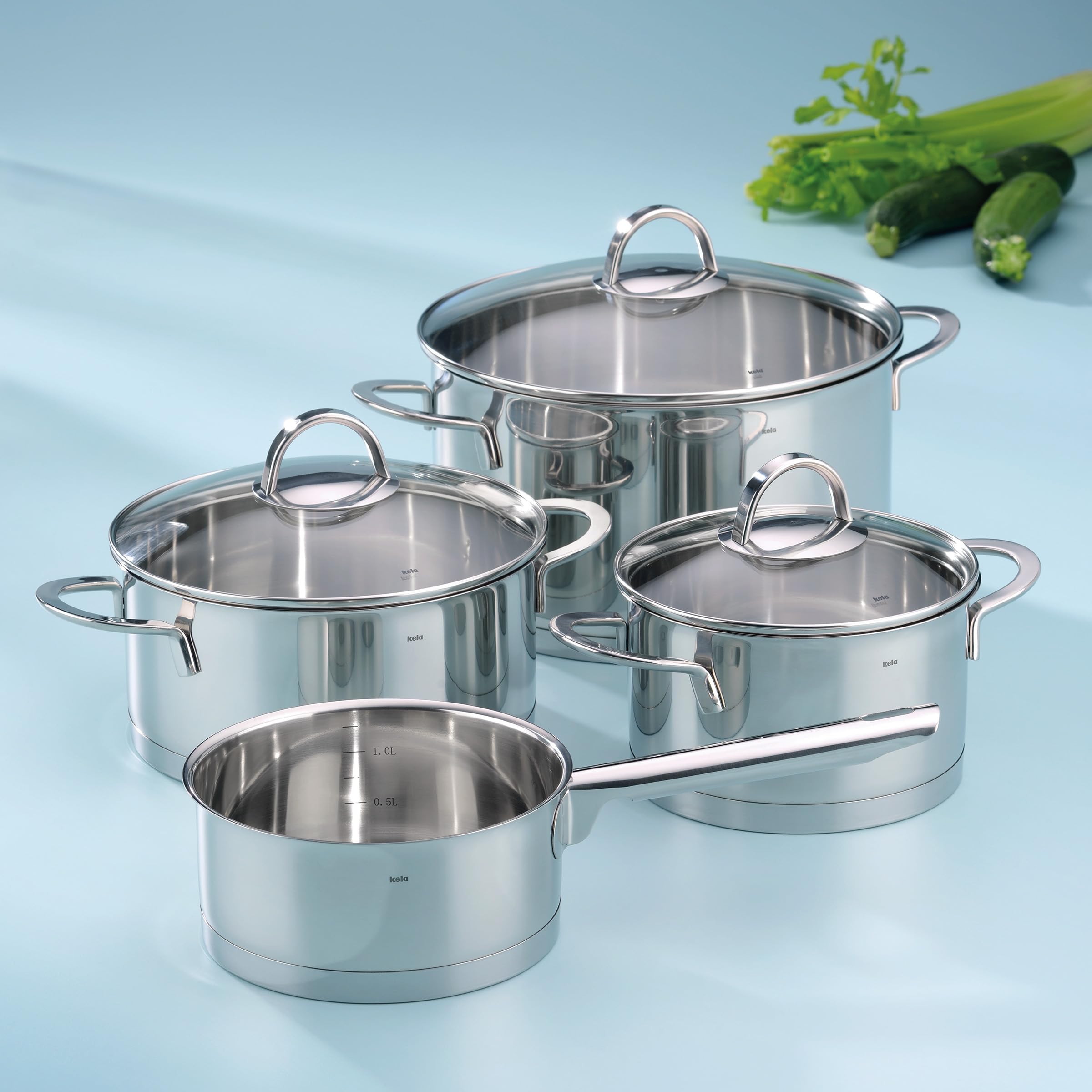 Kela Keuken Pannenset, Roestvrij Staal, Zilver