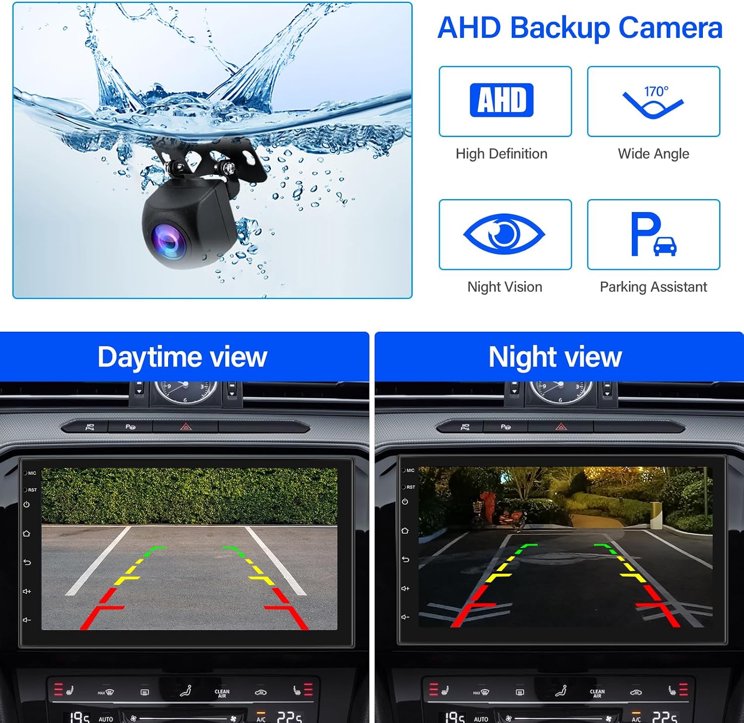 Android 11 Double Din Car Stereo Support Wireless Carplay Android Auto with 7 Inch Touchscreen Radio GPS Navigation Bluetooth USB WiFi FM/RDS Radio Receiver Backup Camera Head Unit
