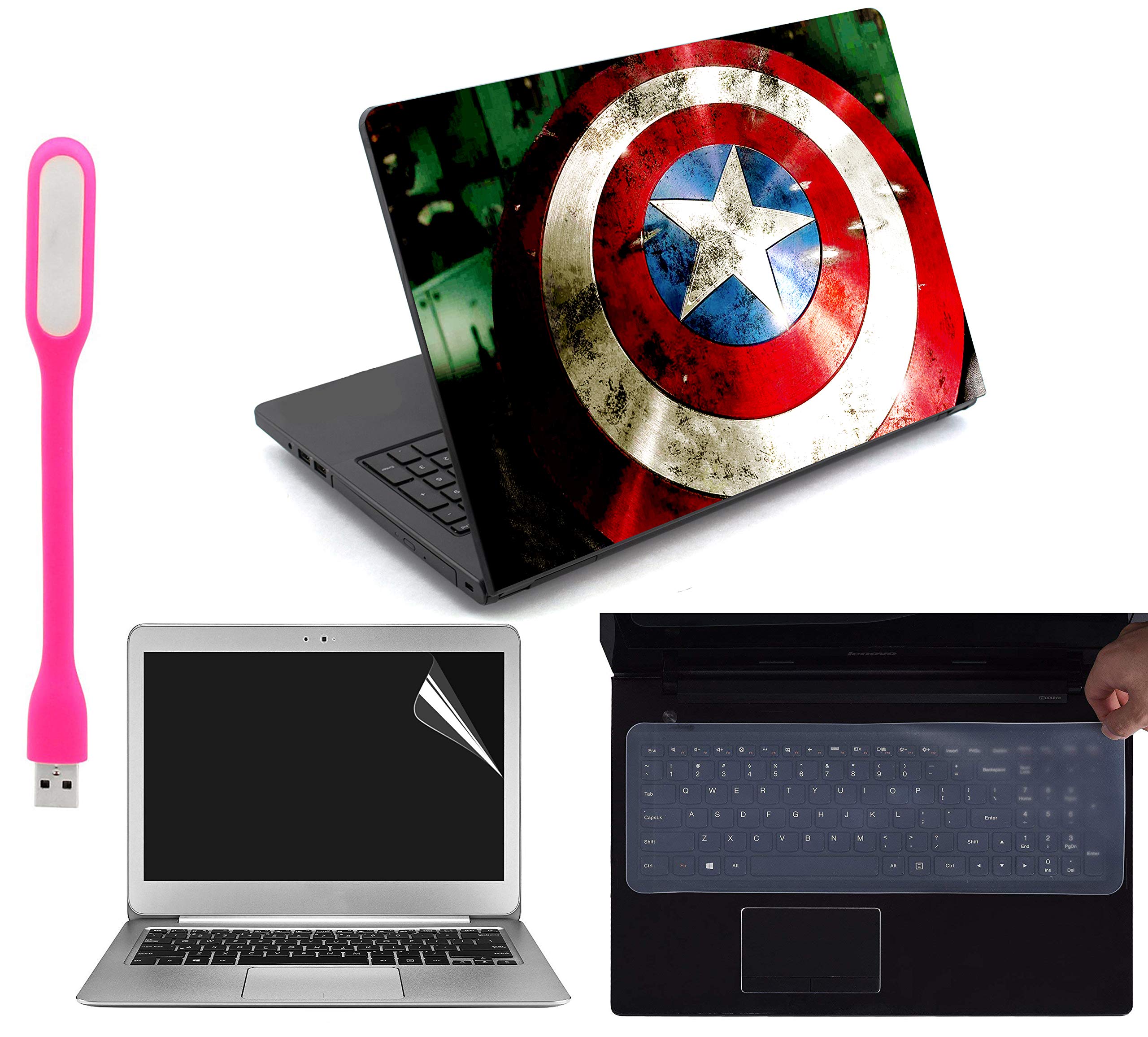 Ramiya 4in1 Combo Kit for 15.6 inch Laptop Skin Sticker Vinyl Screen Guard Silicone Keyboard Protector and USB Light Compatible Fits for All Models Screen Dimensions 15.6 x 10.1 inches (B078GK3LXZ) Amazon Price History, Amazon Price Tracker