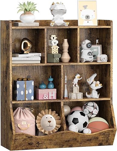 Miniatura 18 de GAOMON Estantería y estantería de tres niveles para niños, armario de almacenamiento de juguetes para almacenamiento de libros y juguetes, estante