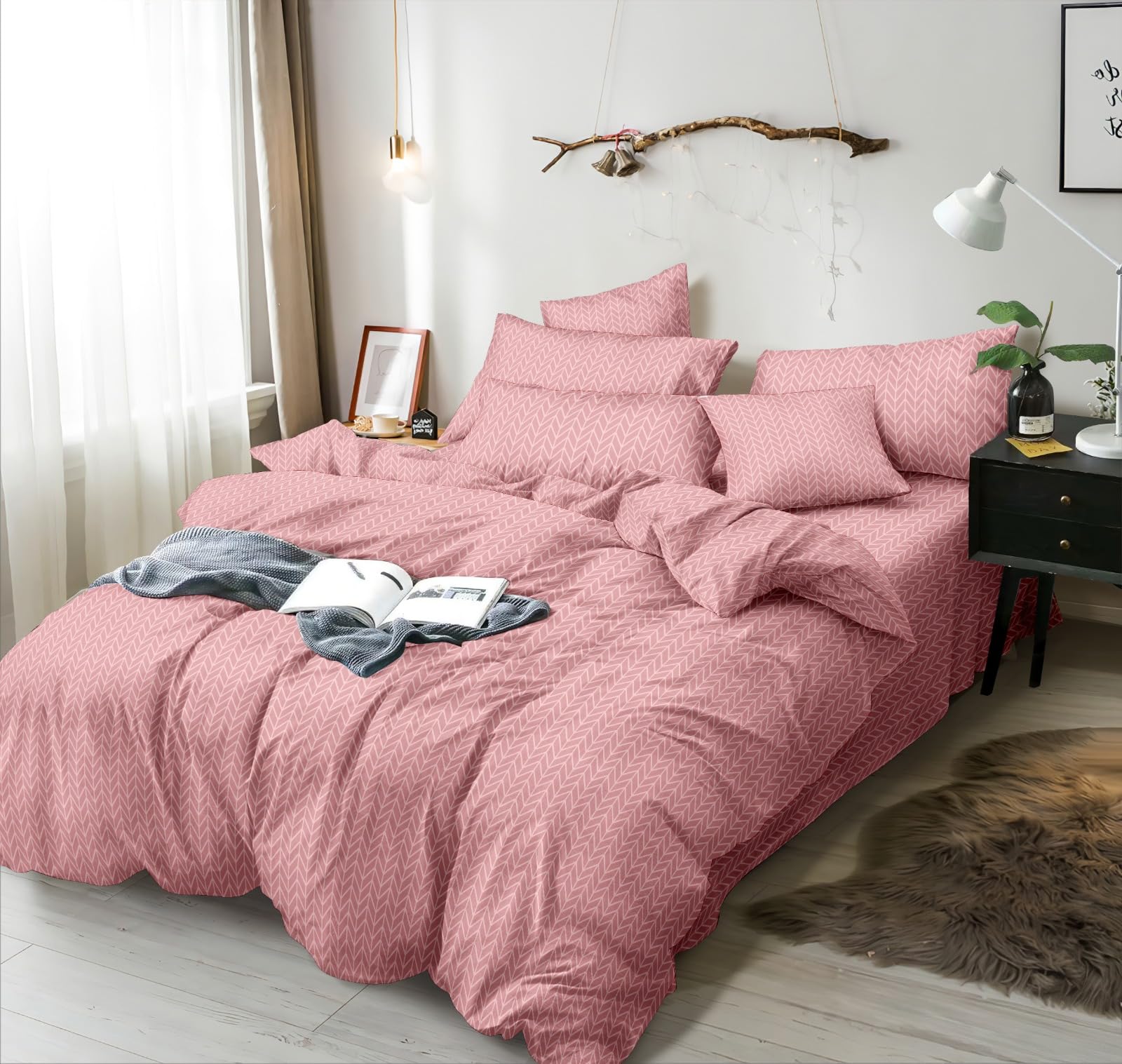 DECOMIZER AquaDamasFlower Bed Sheet Set - Soft Cotton -17 DECOMIZER AquaDamasFlower Bed Sheet Set - Soft Cotton -17