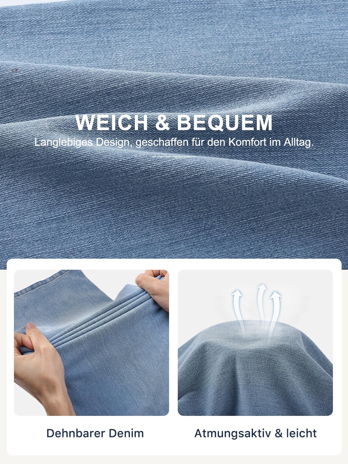 Jeans Damen,High Waist Stretch Straight Cut Jeans,Wide Leg Boyfriend Female Jeanshose,Gerade Geschnitten Denim Hose