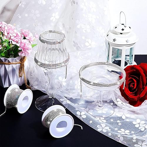 Miniatura 4 de Cadena de cierre de diamantes de imitación de cristal de 10 yardas de 0.079 pulgadas para coser zapatos Crocs ropa, tazas, cadena de diamantes de