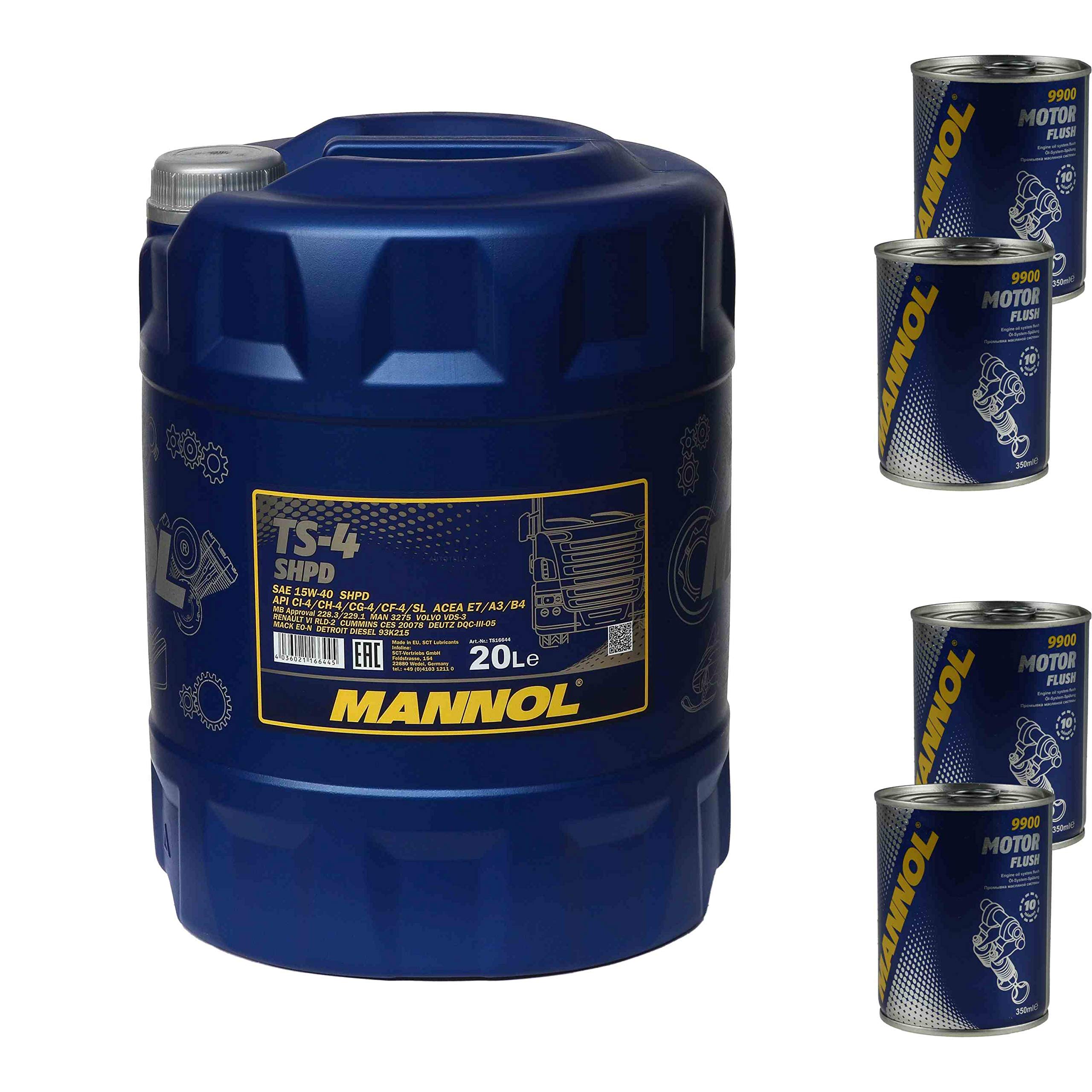 Huile moteur MANNOL TS-4 SHPD 15W-40 4 x MANNOL ADDITIV 20 L