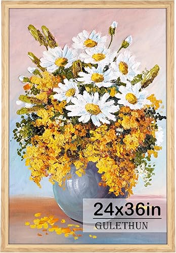 Marco de fotos de 24 x 36 pulgadas, marco de madera natural, marco de galería natural para decoración del hogar, formato horizontal o vertical,