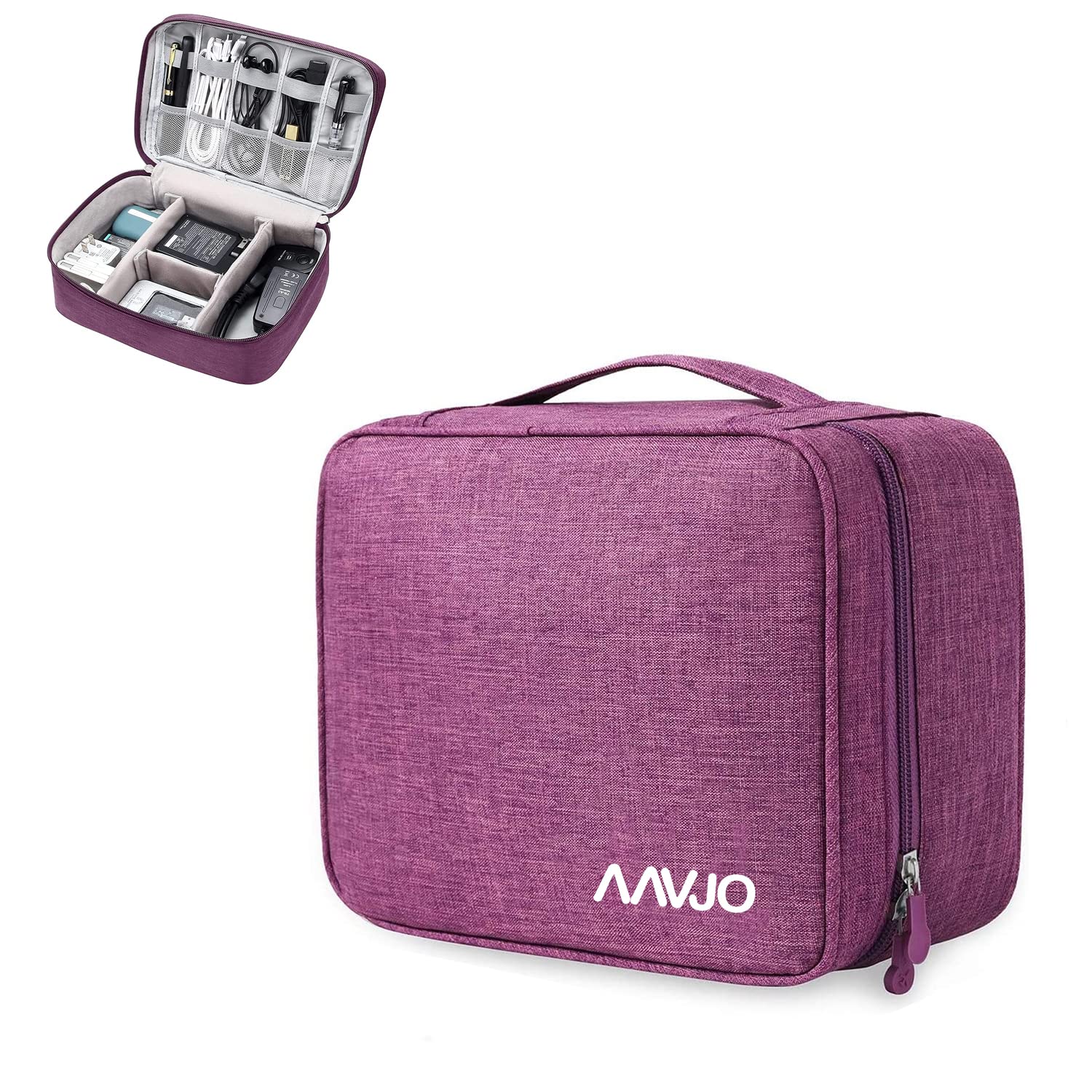 Aavjo Electronics Cosmetics Travel Organizer, Portable Bag for Accessories like Cables, Gadget Storage, Power Bank, Phone Charger, Universal Cable Storage Bag for Office and Home (Purple)-image-34