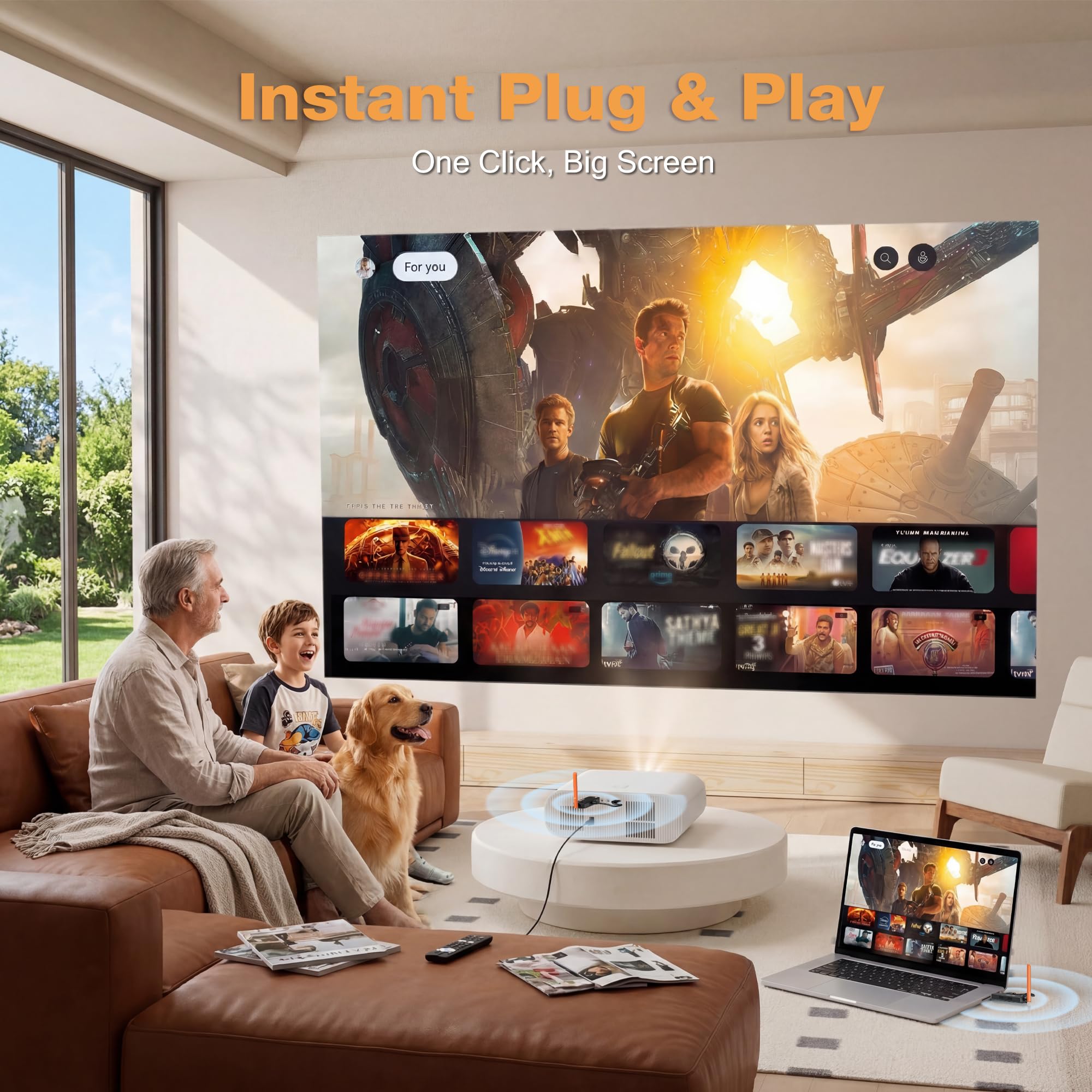 Kabelloser HDMI Sender und Empfänger, 4K Eingang auf 1080P Full HD, HDMI Funkübertragung bis 50 m, Plug & Play ohne WLAN, erweiterbar auf bis zu 6 Empfänger für Laptop, Kamera auf TV, Beamer