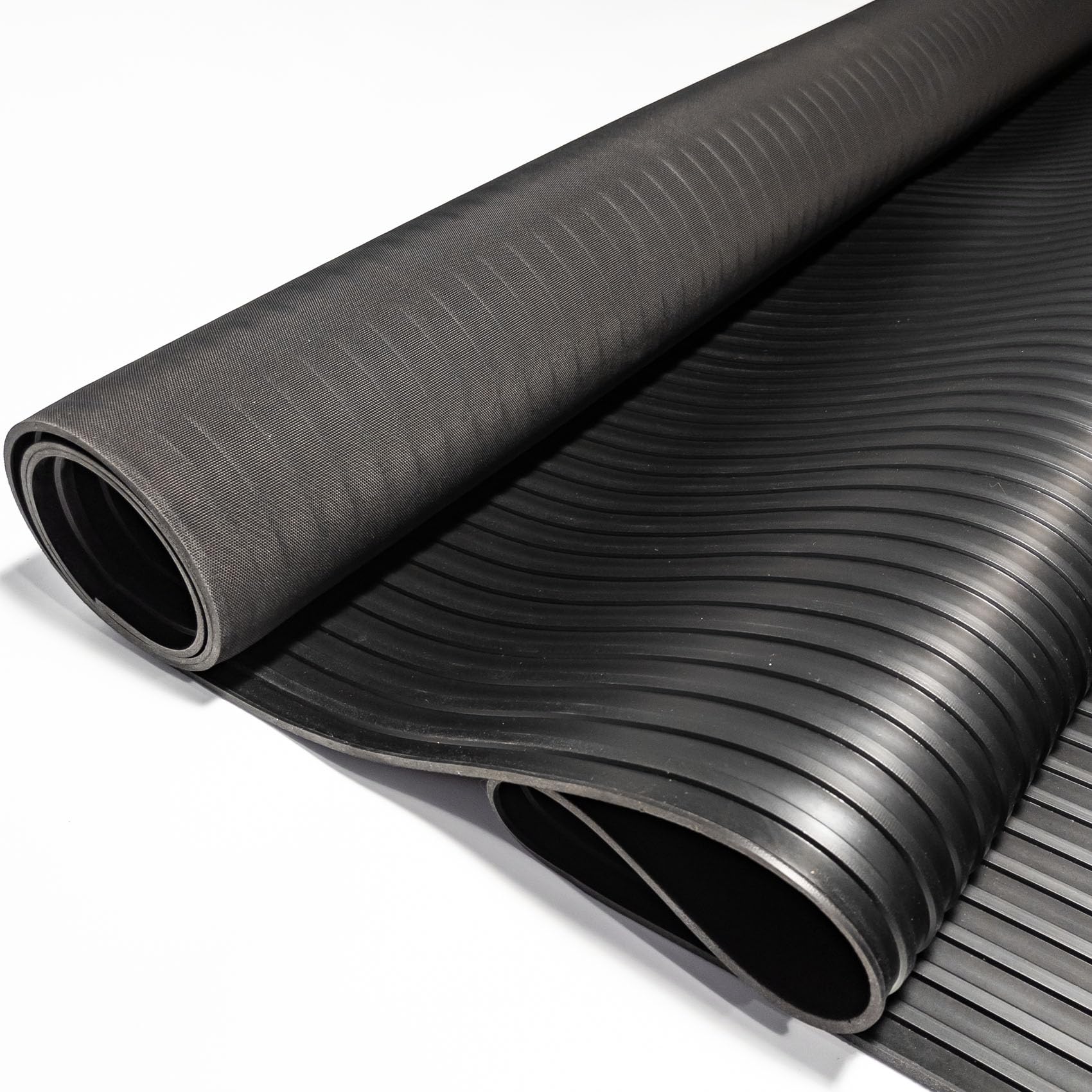 Breitriefen-Gummimatte Breitriefenmatte Schutzmatte Bodenmatte Breitriefen Gummiläufer 100cm Breit 3mm stark Schwarz 500 x 100cm