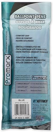 Miniatura 6 de Promarx BP66-BF1P06-48 TC Ball Pro Grip Stick Pen, 0.039 in, tinta azul, 6 unidades