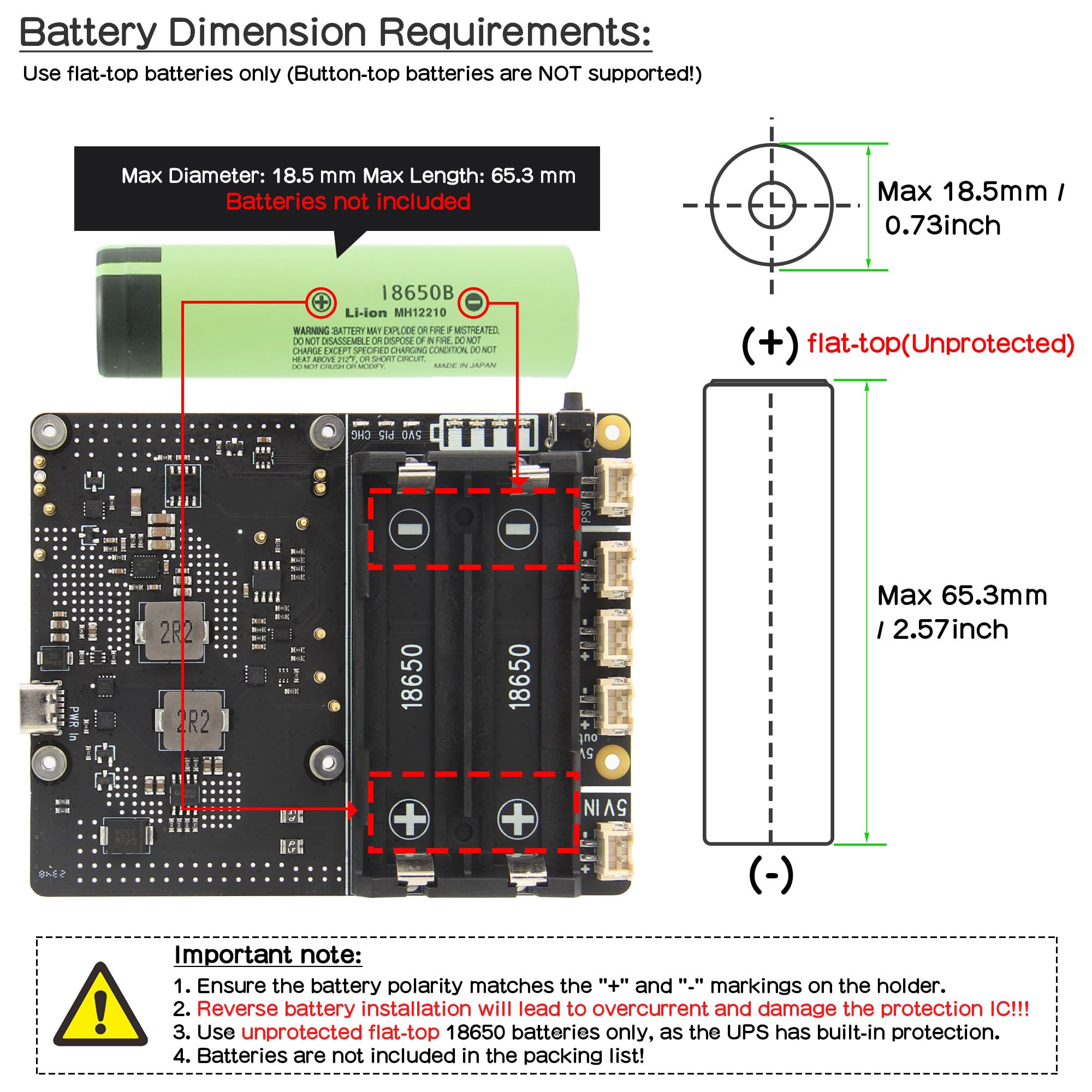Geekworm X1201 Ultra-thin 18650 UPS Shield for Raspberry Pi 5, with Max 5.1V 5A Output & Auto Power On & Safe Shutdown & Power Loss Detection Function