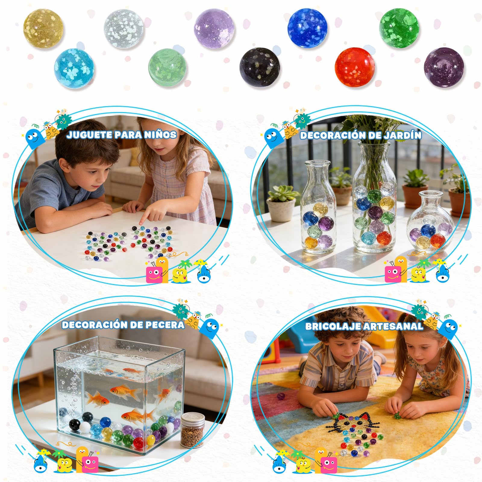 30 Piezas Canicas de Cristal Pequeñas, Mármoles de Cristal Que Brillan Oscuridad, Juego de Canicas para Niños, Mármoles de Vidrio Colorido para Bricolaje y Decoración del Hogar