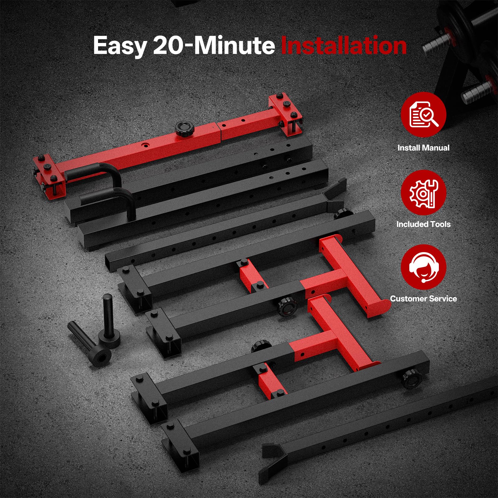 PASYOU Squat Rack Palestra, Rack Palestra Multifunzione Porta Bilancieri Regolabile, Supporto Bilanciere Multifunzione, Max 250 KG