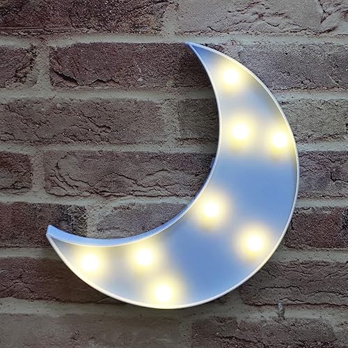 Miniatura 3 de Señales de marquesina LED en forma de luna Vicila, luces nocturnas de luna iluminadas, lámpara de luna creciente para dormitorio, operadas por