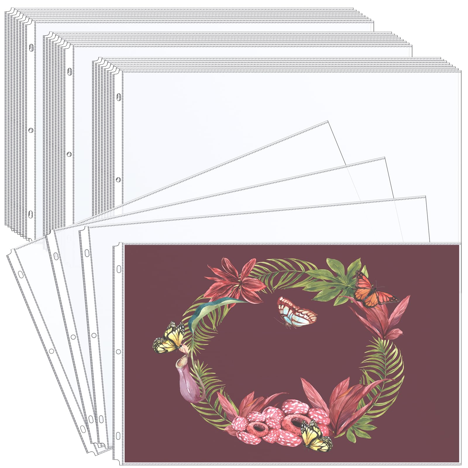 Buy 50 Pack 11x17 Inch Clear Sheet Protectors for 3 Ring Binder, Heavy ...