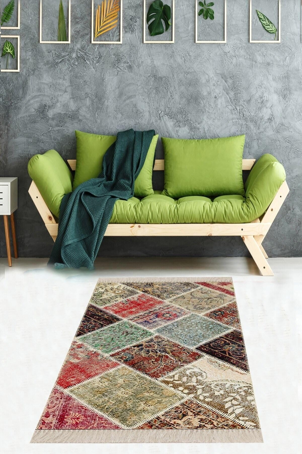 On The Clouds Kilim Desenli Etnik Dijital Baskı Yıkanabilir Kaymaz Taban Modern Salon Halı ve Yolluk MEG1244, 80 x 600