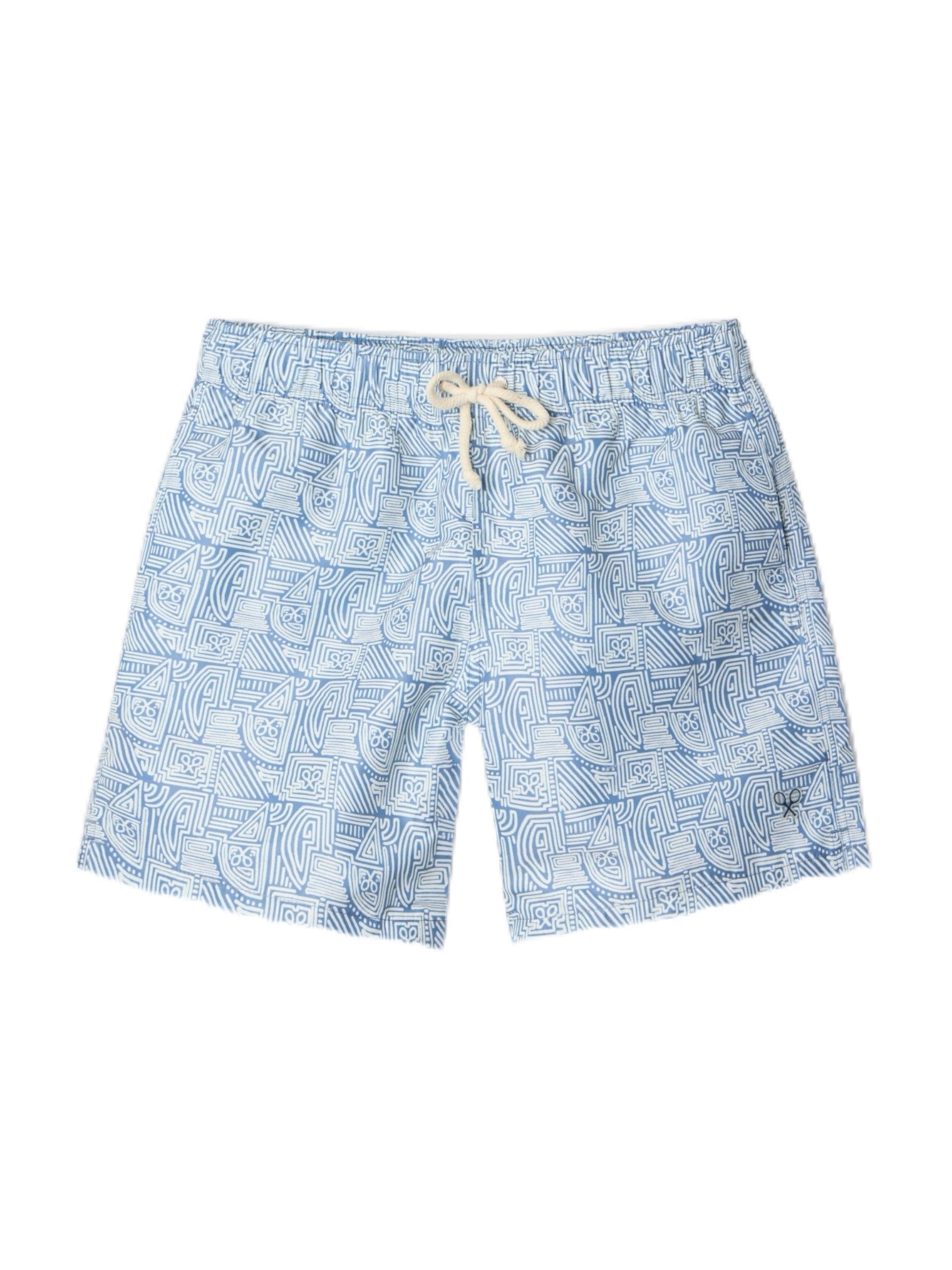 SILBON Geometric SB Swimsuit, Light Blue, S/3XL